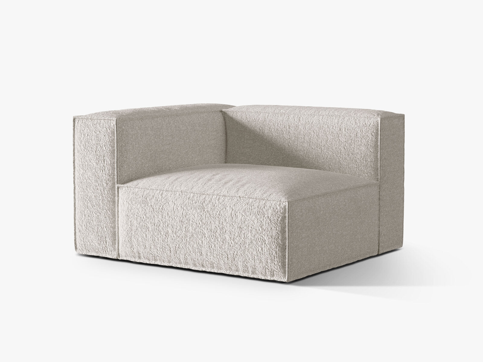 Micadoni Eckmodul Groß Nuria 1-Sitzer Links Boucle Grau Beige Melange