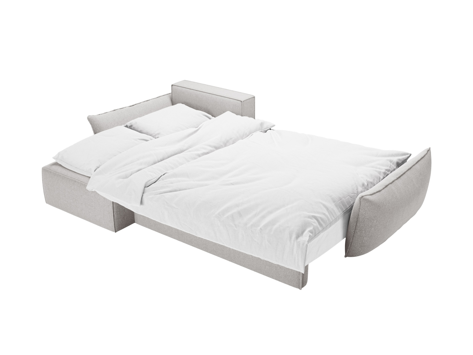 Micadoni Ecksofa Kaelle 4-Sitzer mit Schlaffunktion Links Chenille Grau