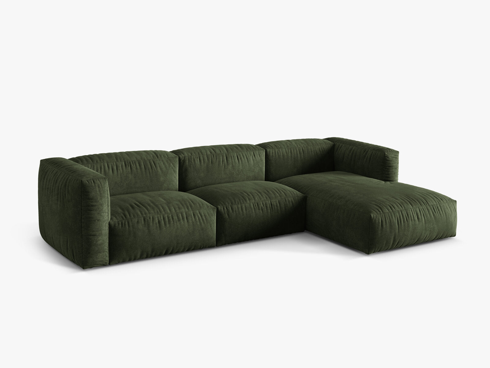 Micadoni Ecksofa Martina 3-Sitzer Rechts Samt Vogue Grün