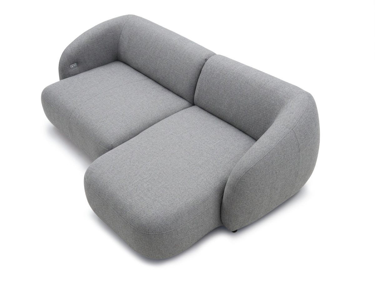 Bobochic Halo Ecksofa mit Schlaffunktion Stoff Grau Ecke rechts
