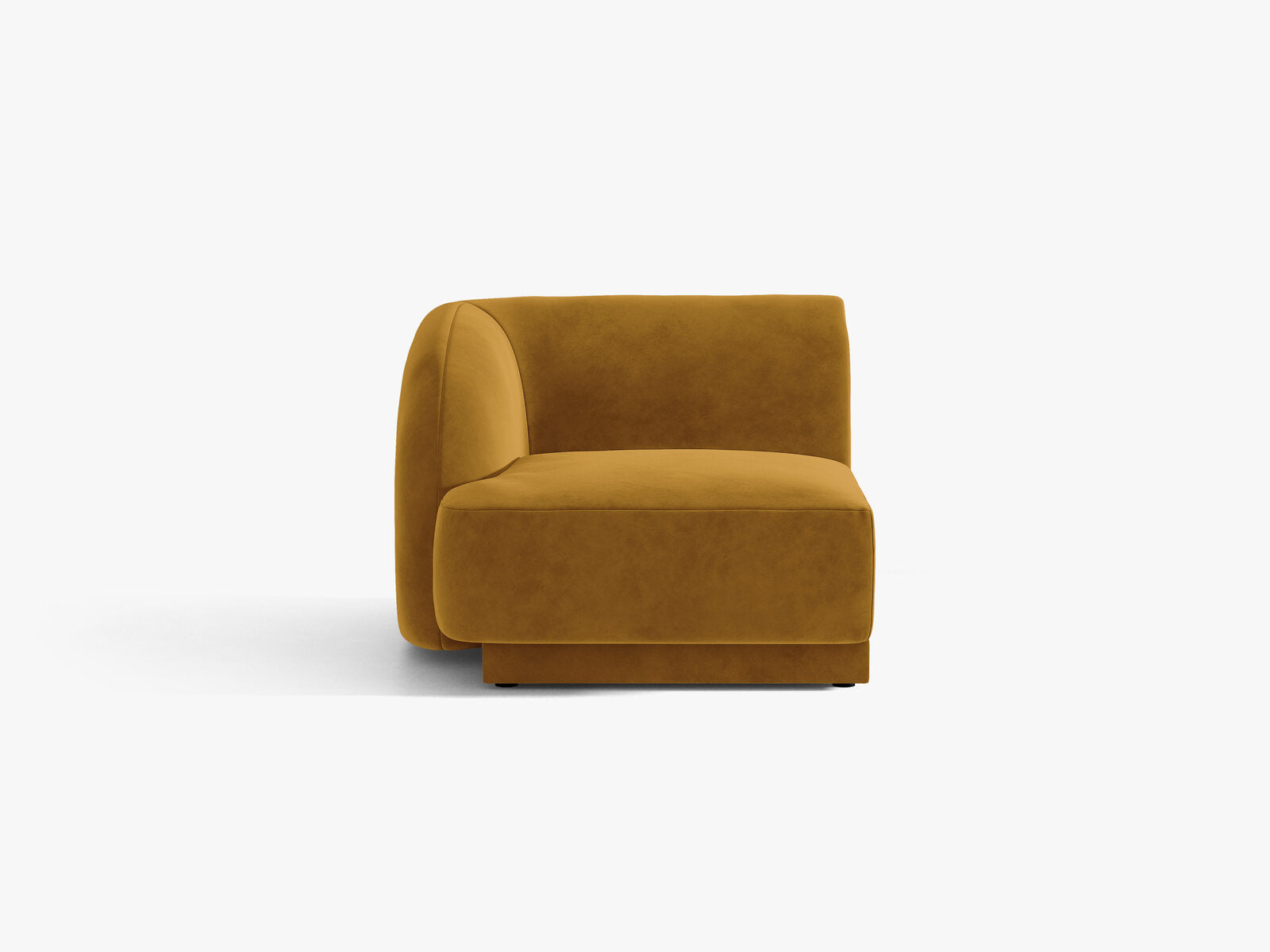 Micadoni Eckmodul Miley 1-Sitzer Links Samt Bluvel Gelb