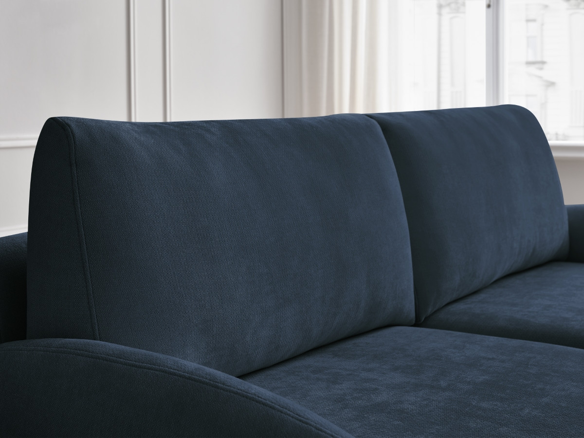 Bobochic Monica Schlafsofa 3-Sitzer mit Bettkasten Stoff Dunkelblau