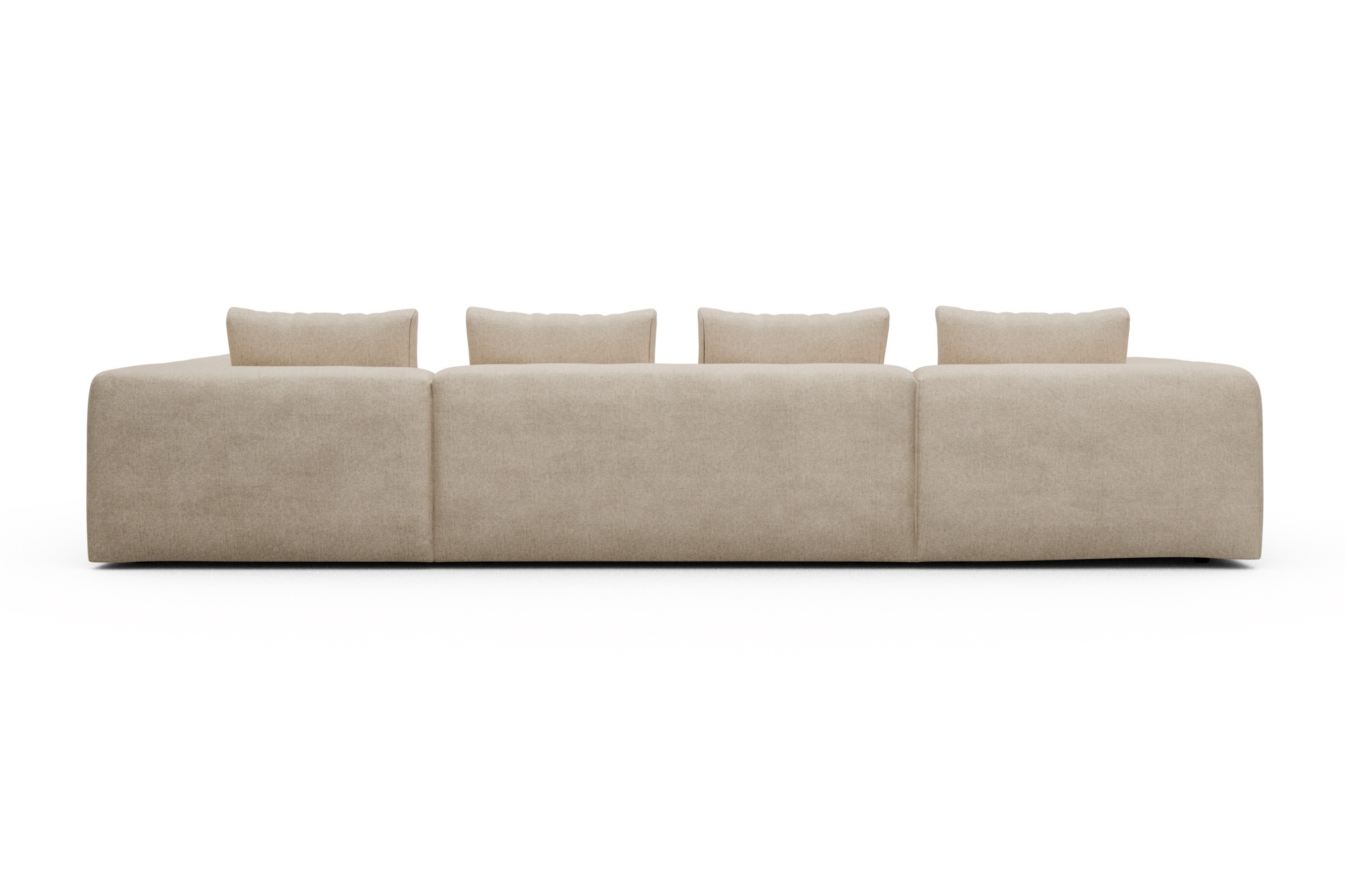 Wohnlandschaft Fred Relax-Ecke rechts mit 2-Sitzer und Chaiselongue links Casone-Natural-Beige