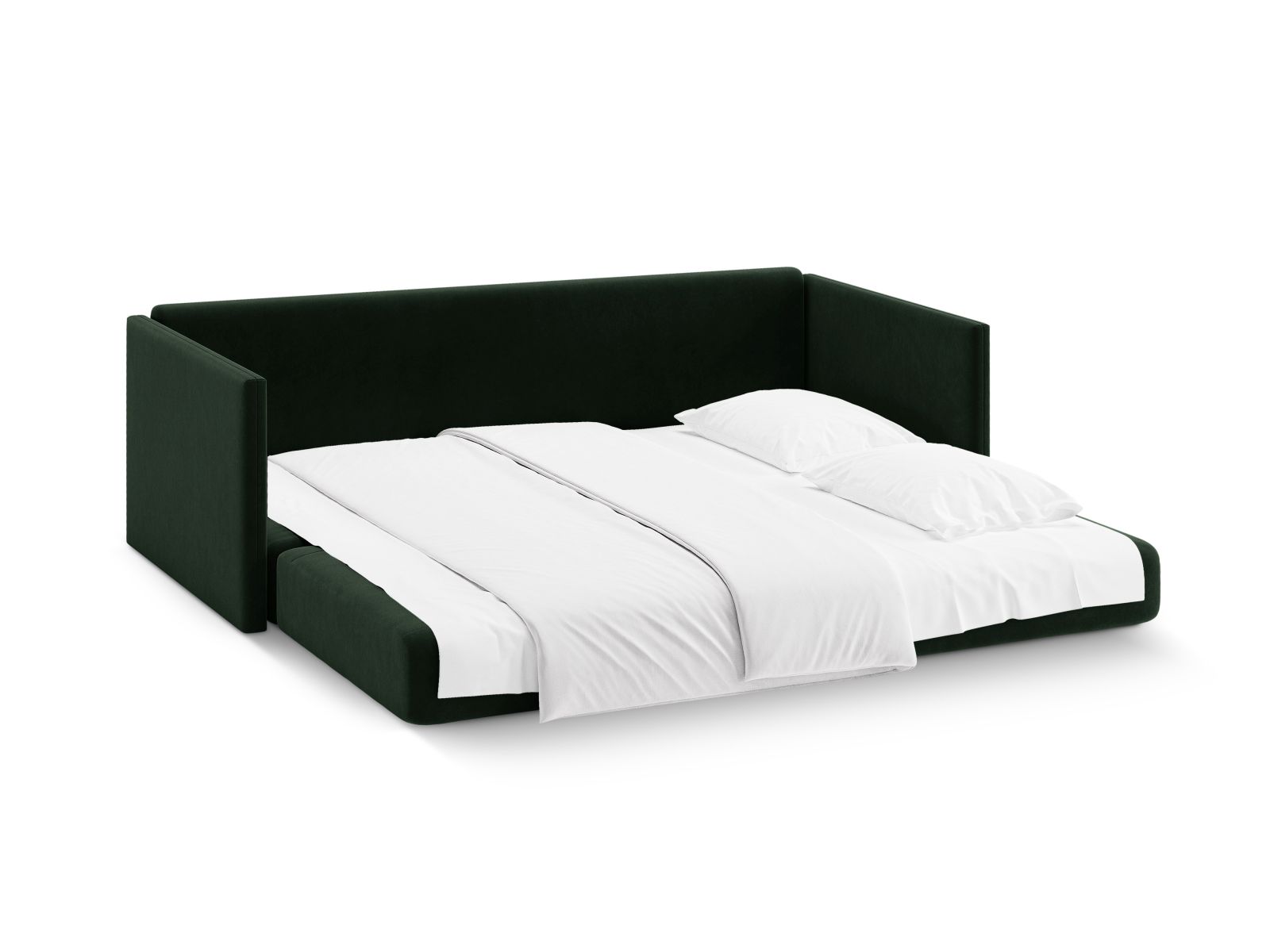 Cosmopolitan Design Schlafsofa Shannon 3-Sitzer Samt Salvador Flaschengrün