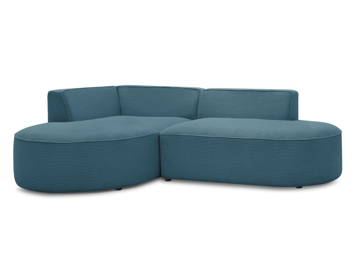 Bobochic Rousseau Ecksofa Cordsamt Dunkelblau Ecke links