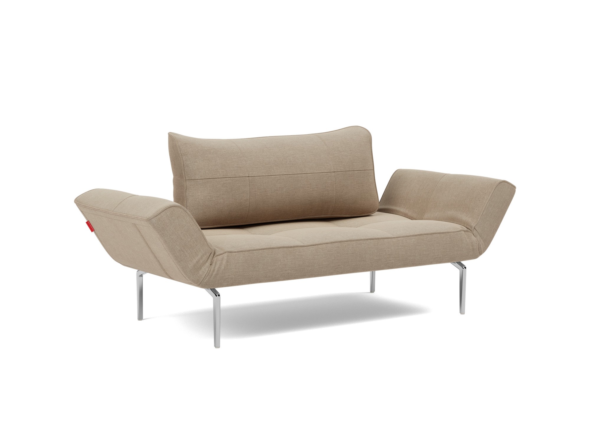 Tagesbett Zeal Flachgewebe Phobos 587-Mocha Beine Straw Aluminium