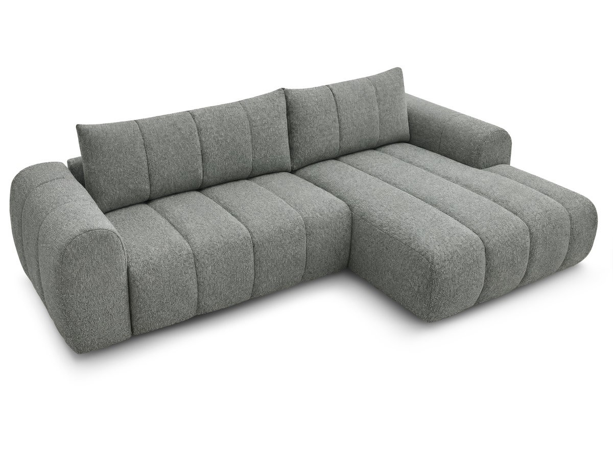Bobochic Nesty Ecksofa 272 cm Melange-Stoff Dunkelgrau Ecke rechts