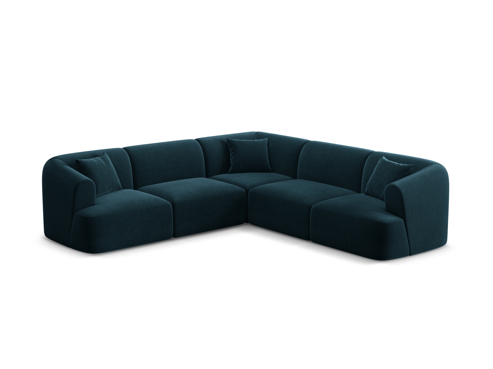 Cosmopolitan Design Symmetrisches Ecksofa Campi 6-Sitzer Samt Vogue Tiefes Petrol