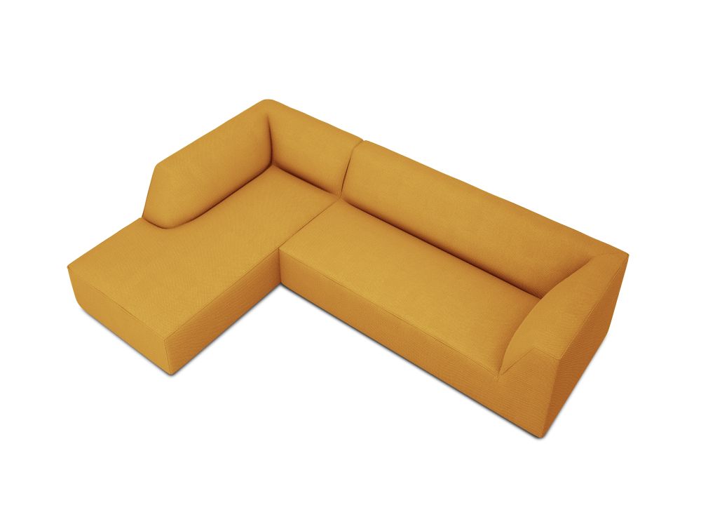Cosmopolitan Design Ecksofa Siena 4-Sitzer Strukturierter Stoff Ottawa Gelb Links