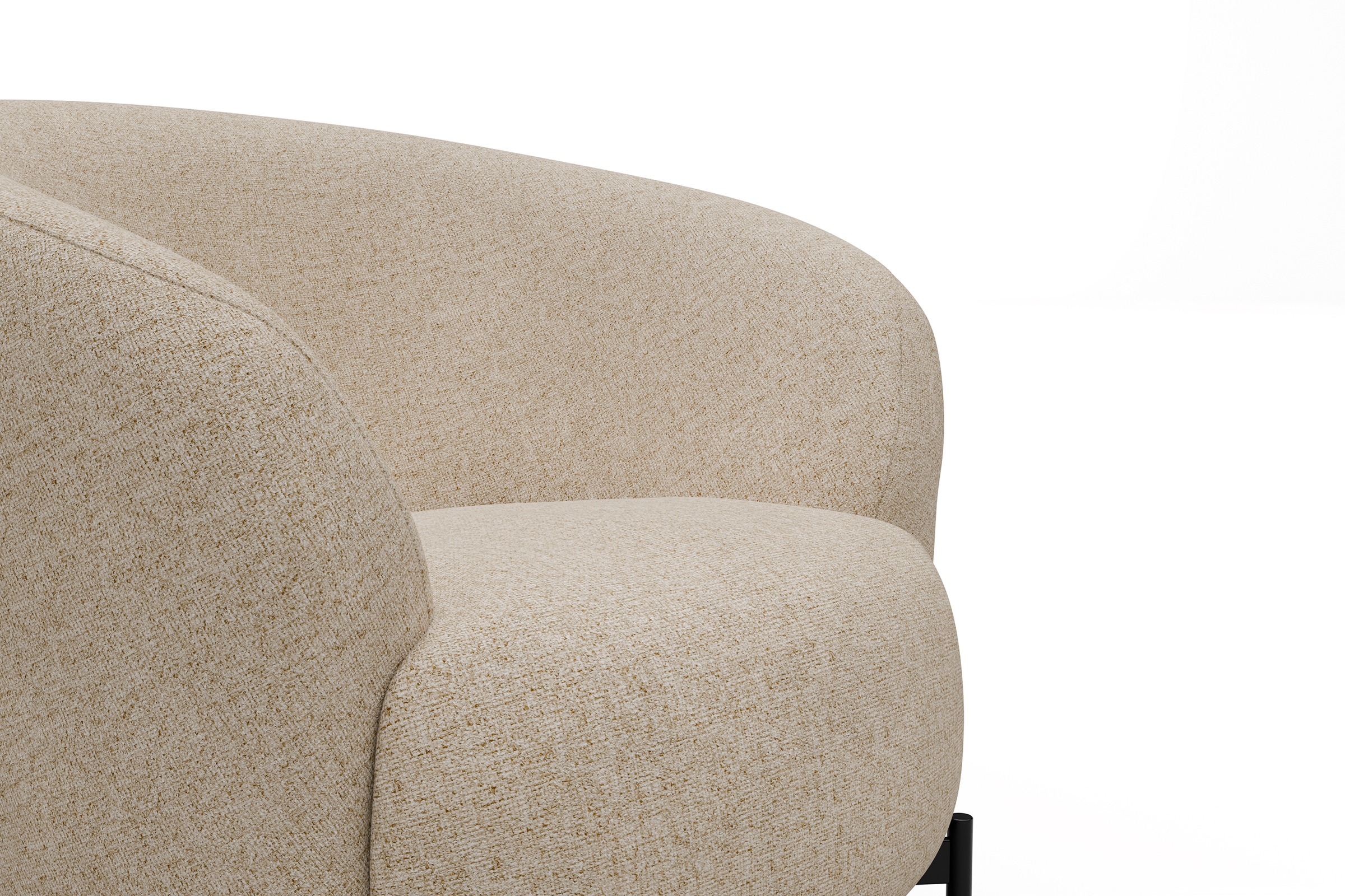 Sessel Ronda X-Metallgestell Schwarz Casone-Natural-Beige
