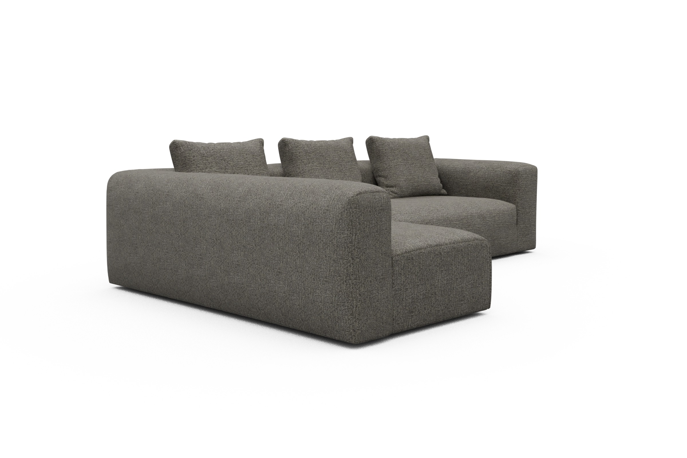 Ecksofa Fred 2x 2,5-Sitzer links offen Carreno-Sepie-Brown