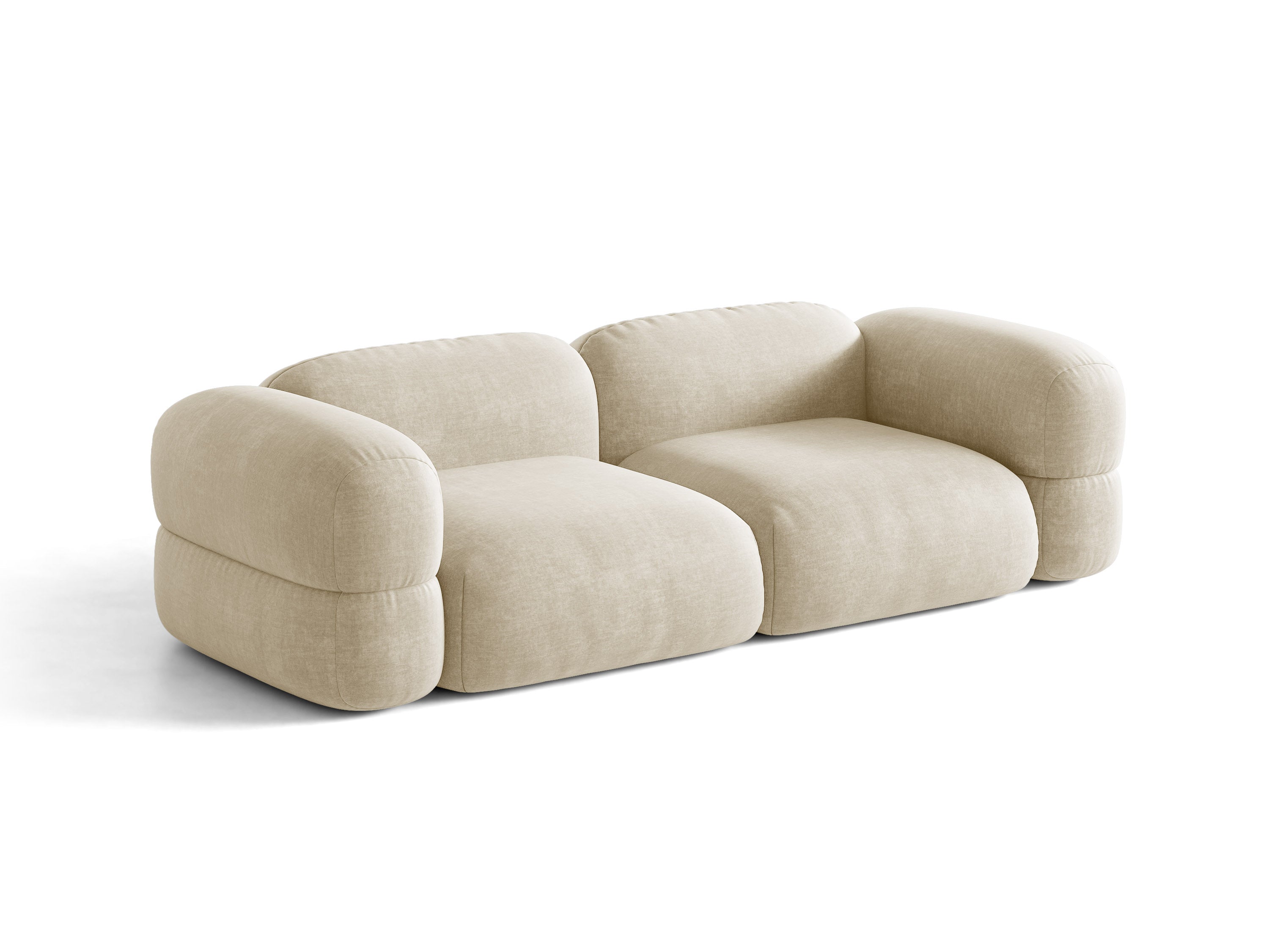 Micadoni Sofa Luno 4-Sitzer Samt Vogue Helles Beige
