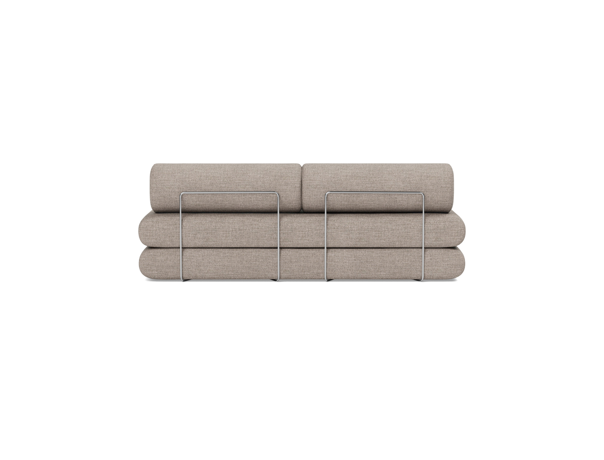 Tagesbett Circlus mit Rückenrollen Chenille Yuveno 472-Warm-Grey