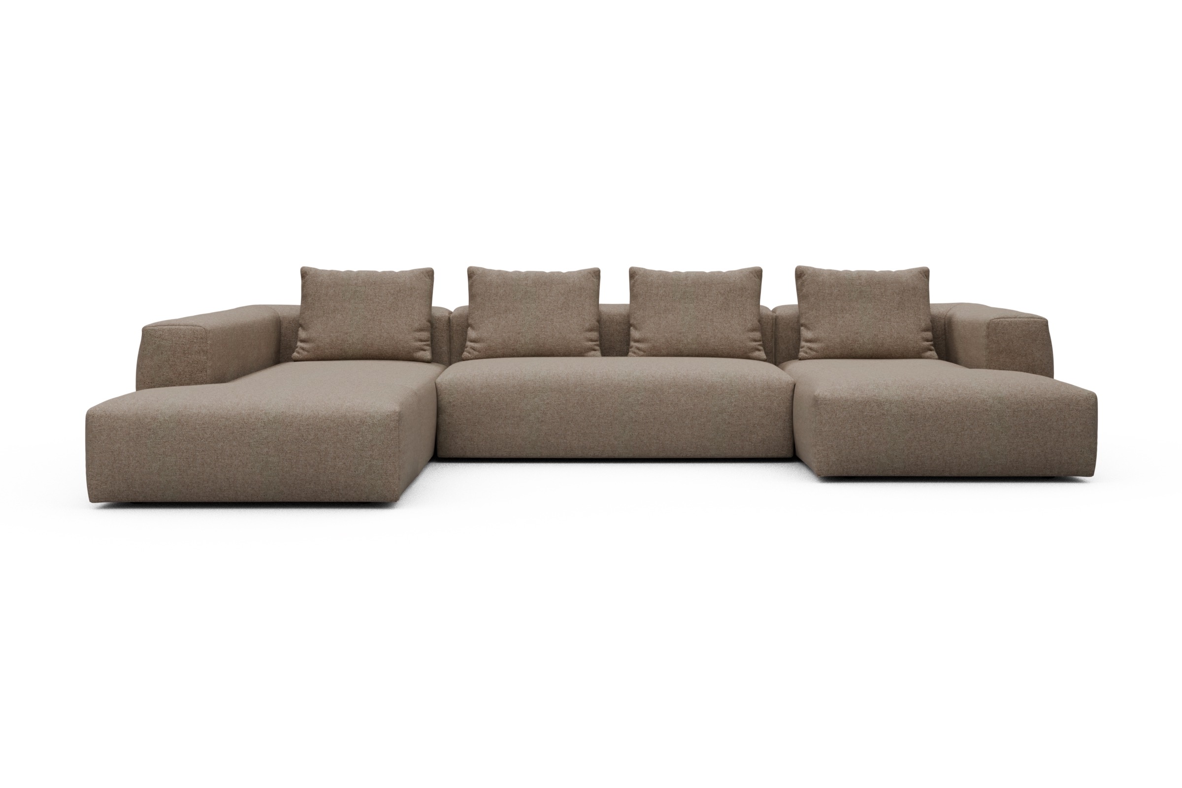 Skandi Home Wohnlandschaft Fred Relax-Ecke links mit 2-Sitzer und Chaiselongue rechts Sama-Antelope moebelfaktor