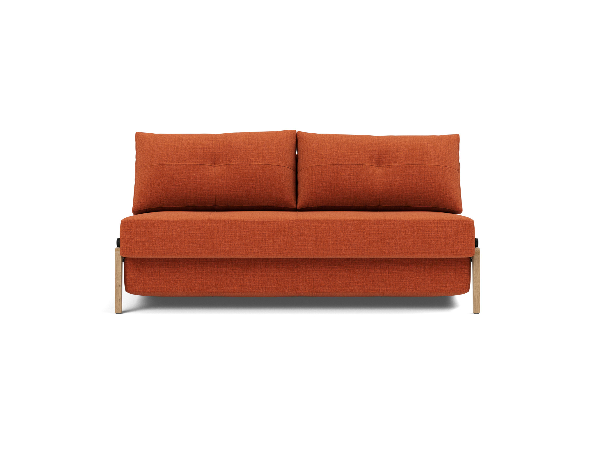 Schlafsofa Cubed 160 Chenille Esina 412-Rust-Orange Beine Eiche