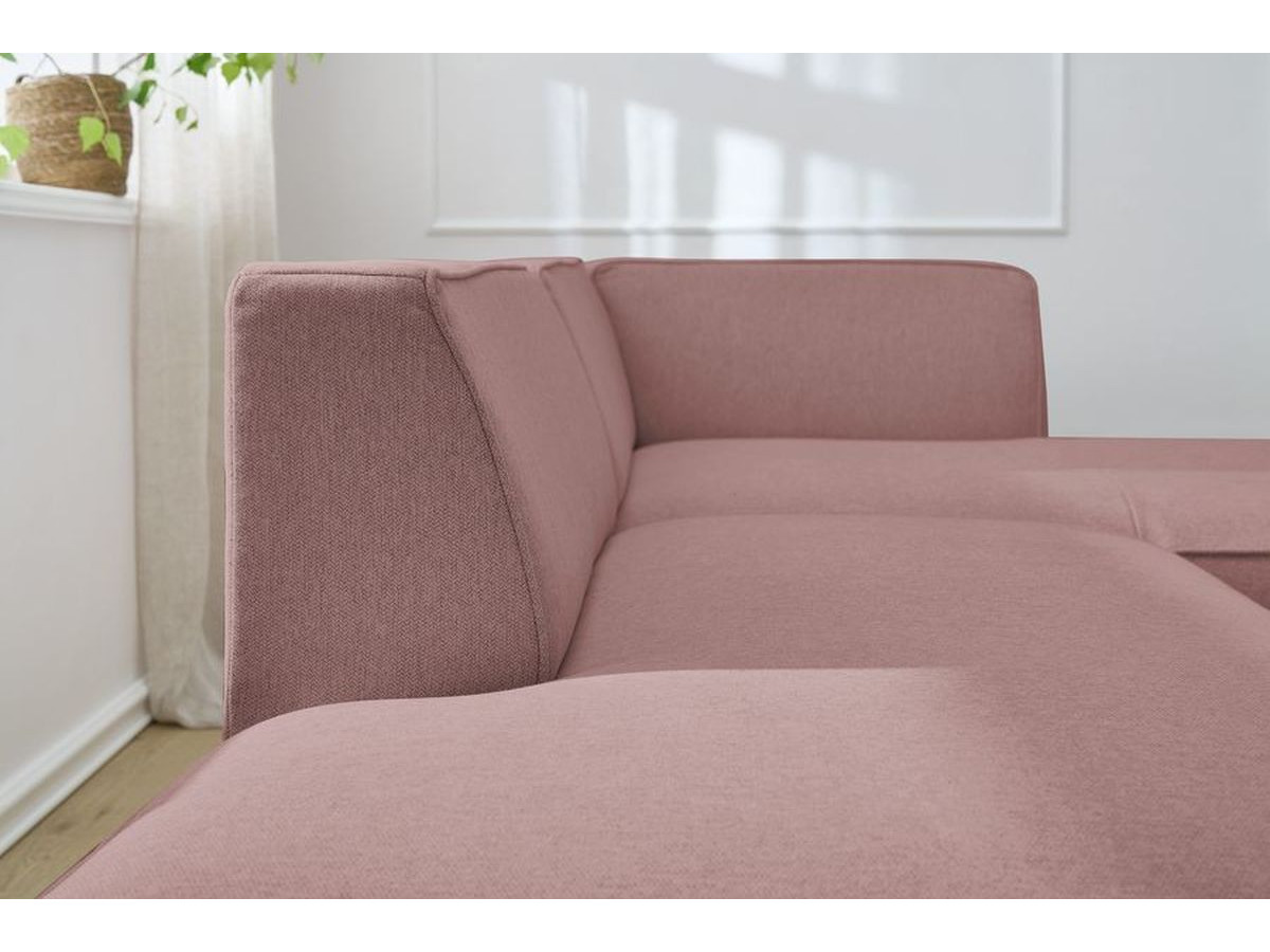 Bobochic Megeve Ecksofa Melange-Stoff Rosa Ecke rechts