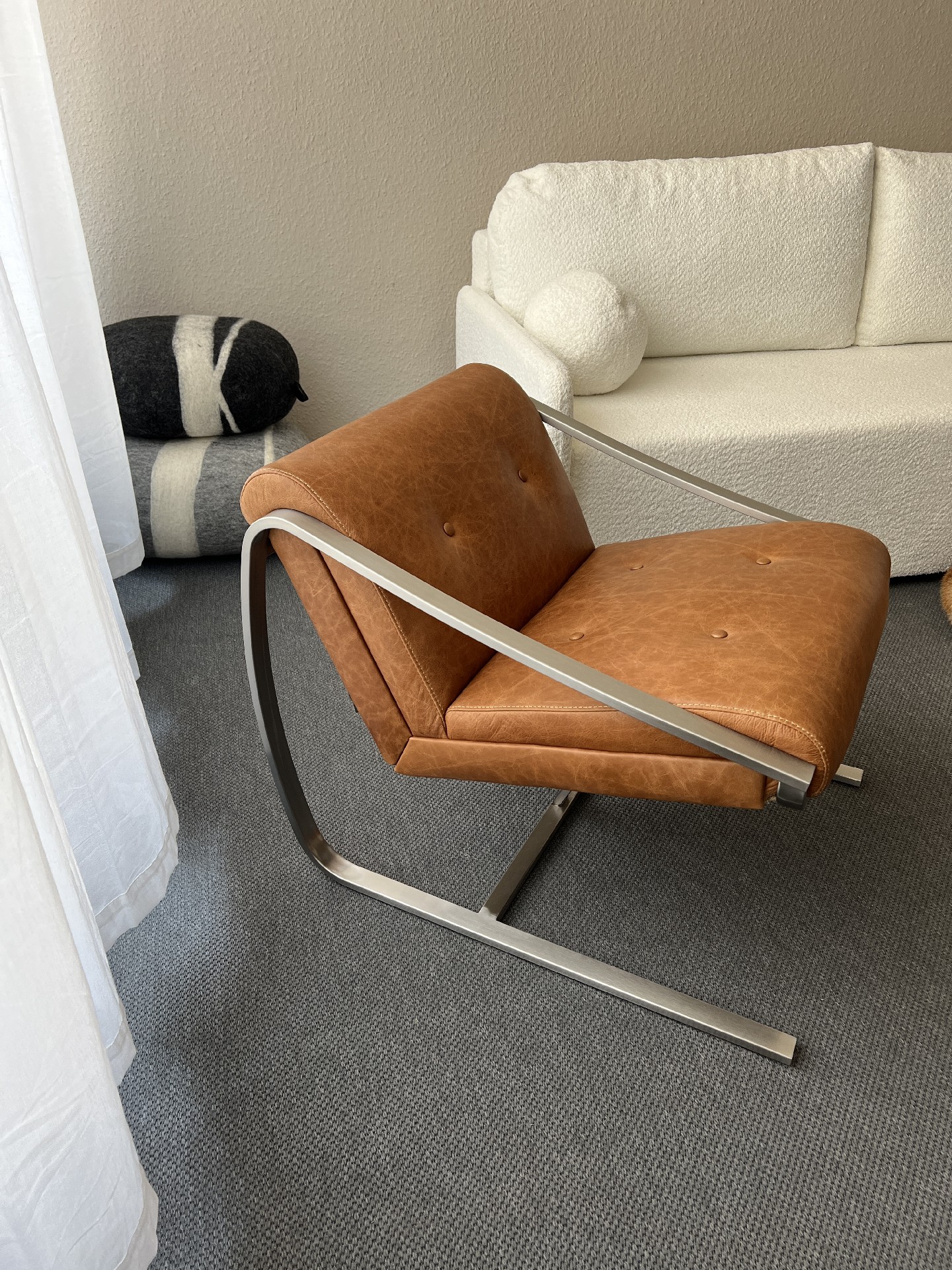 Vintage Freischwinger-Sessel Aiden Columbia-Brown
