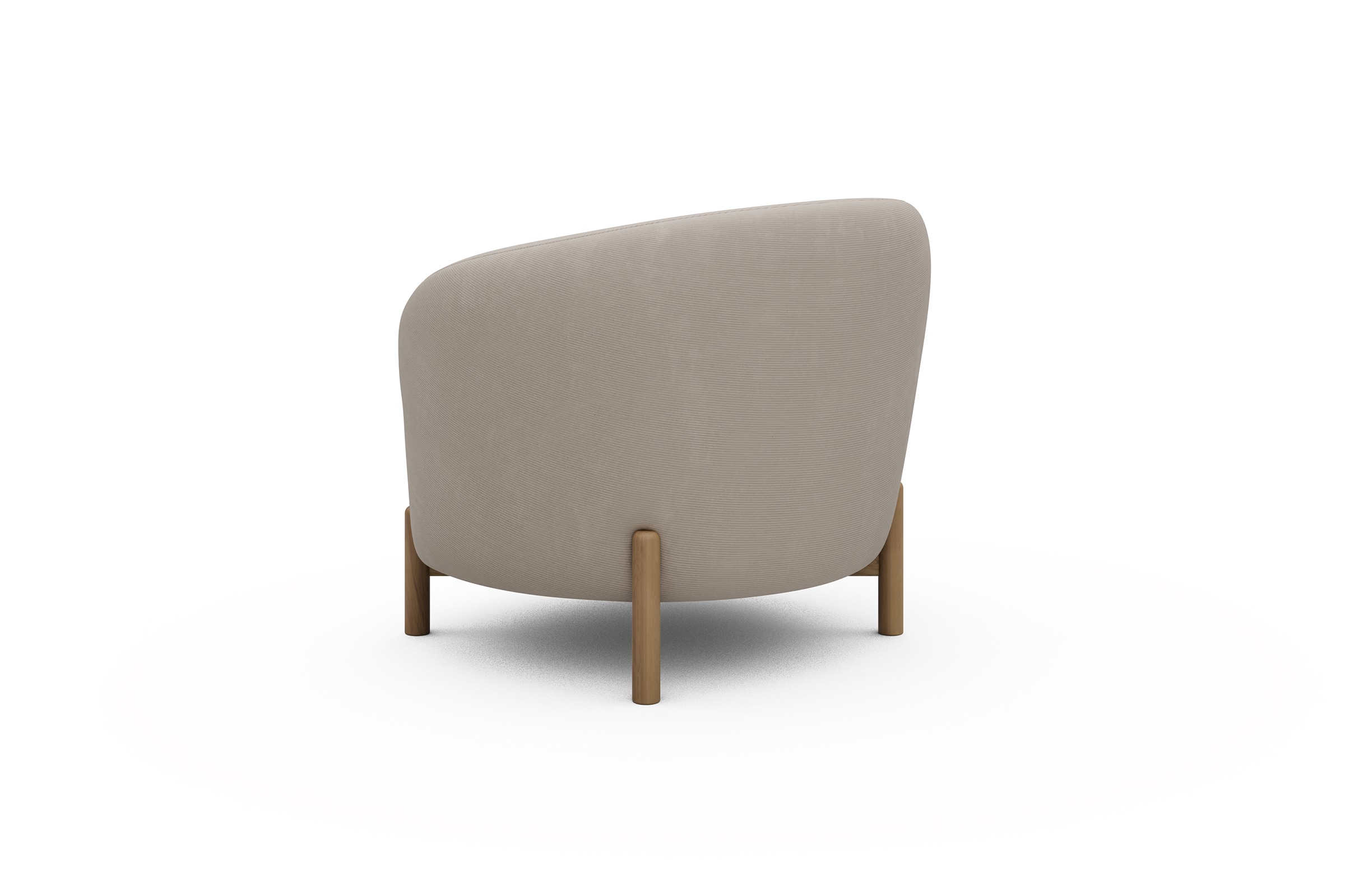 Sessel Ronda Holzbeine Eiche Natur Cordufine-Off-White