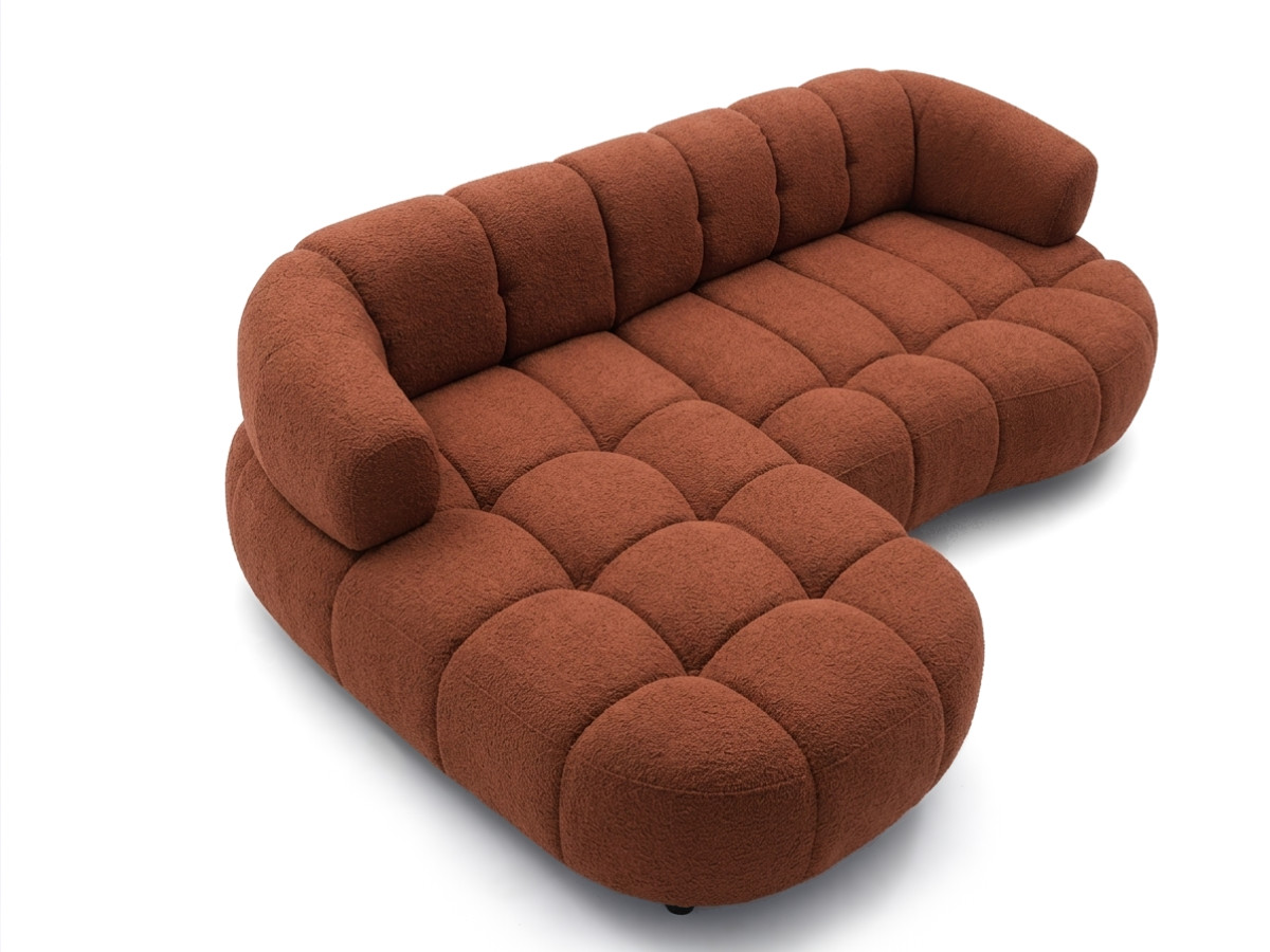 Bobochic Lovely Ecksofa mit Schlaffunktion Stoff Orange Ecke links