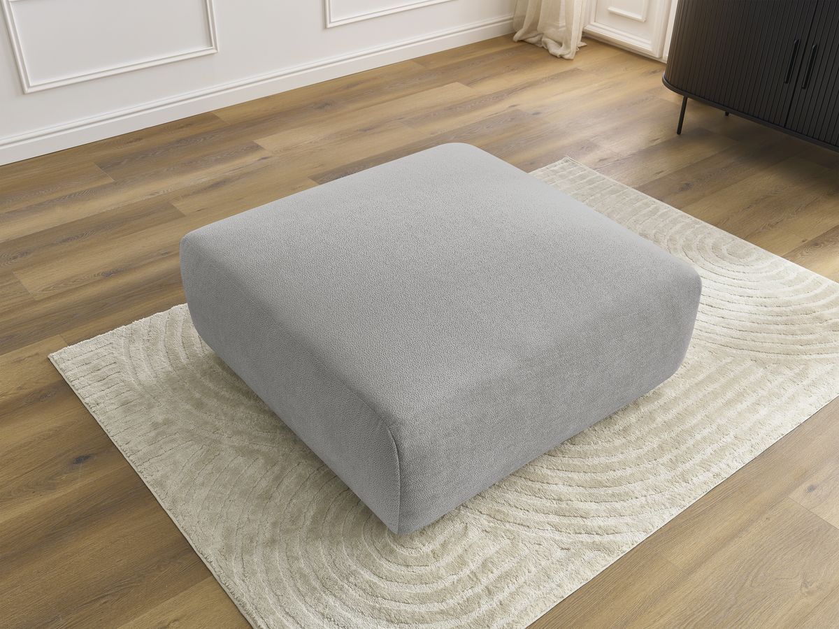 Bobochic Lucien Pouf Stoff Hellgrau