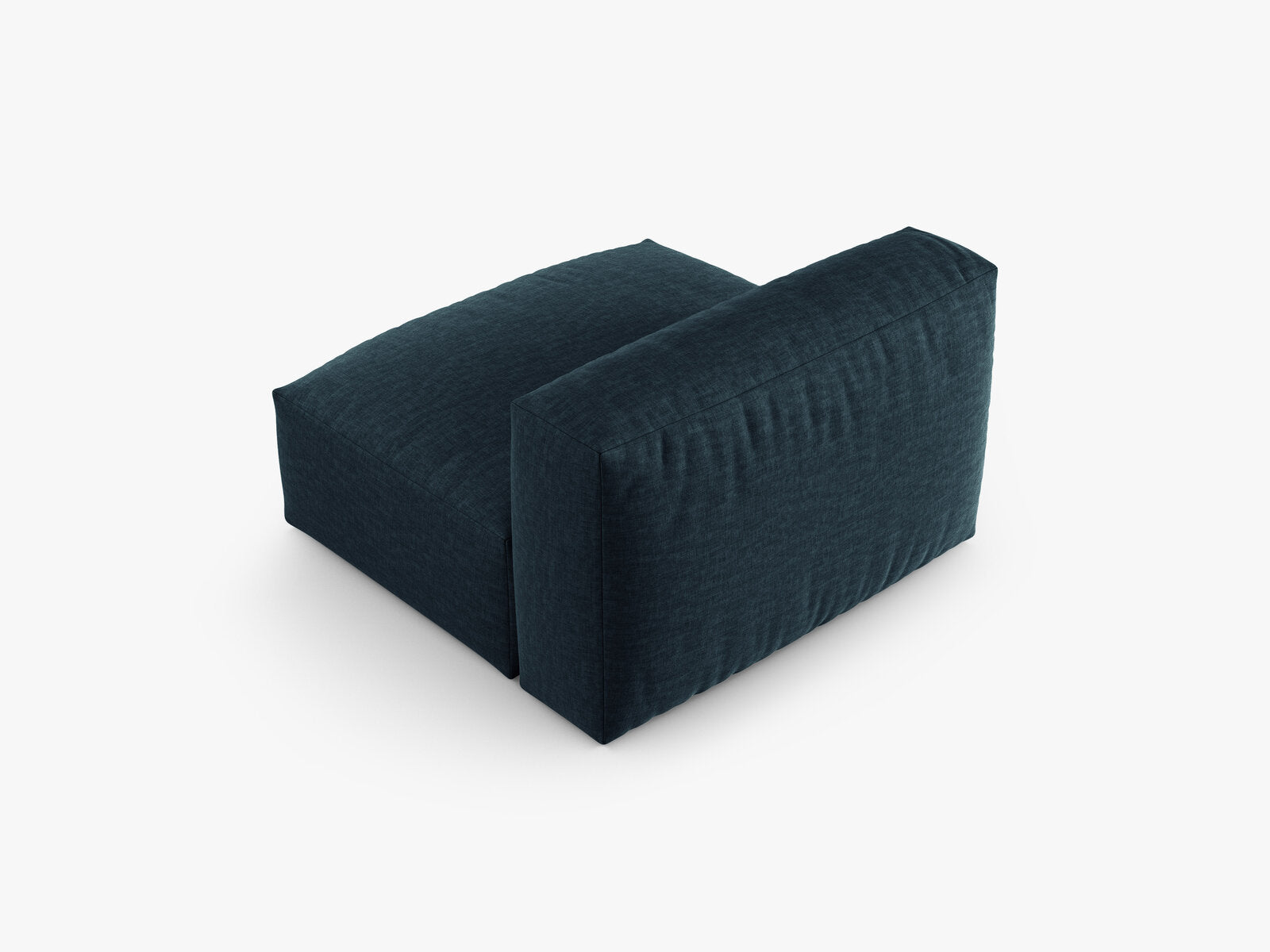 Micadoni Mittelmodul Martina 1-Sitzer 90cm Sitztiefe Strukturierter Stoff Boston Jeansblau