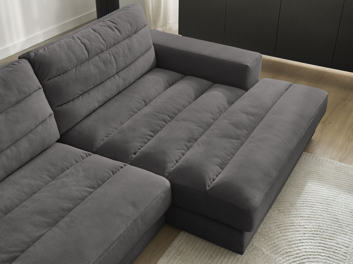 Bobochic Sierra Ecksofa Samt Schwarz Ecke rechts