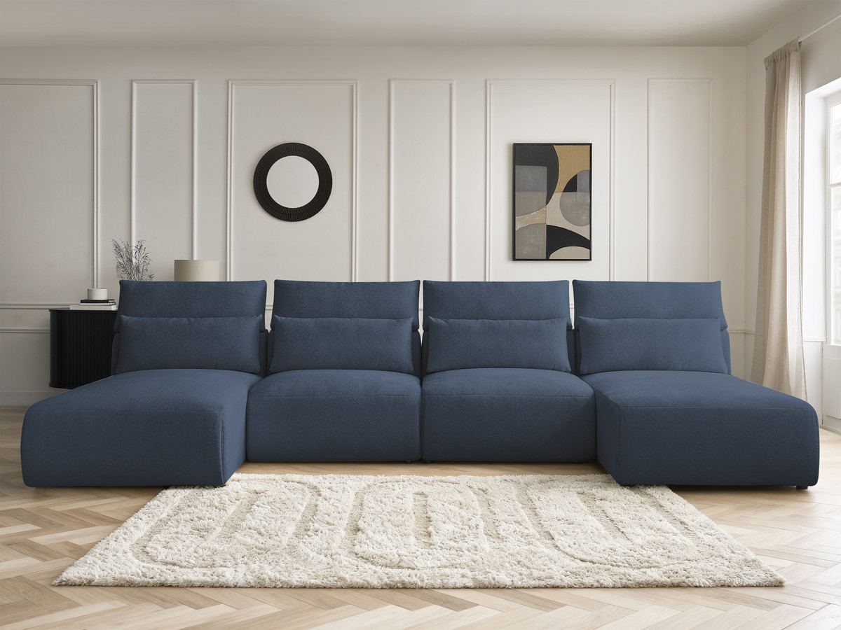 Bobochic Jana Wohnlandschaft Melange-Stoff Blau