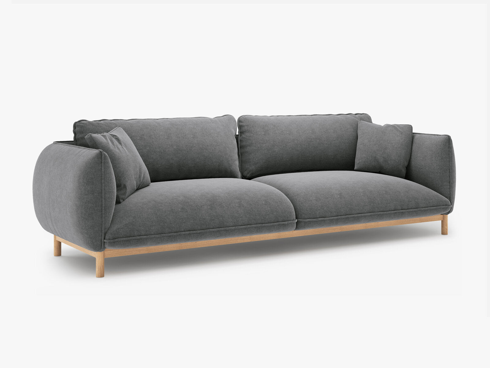Micadoni Ada Sofa 4-Sitzer Strukturierter Stoff Wind Dunkelgrau