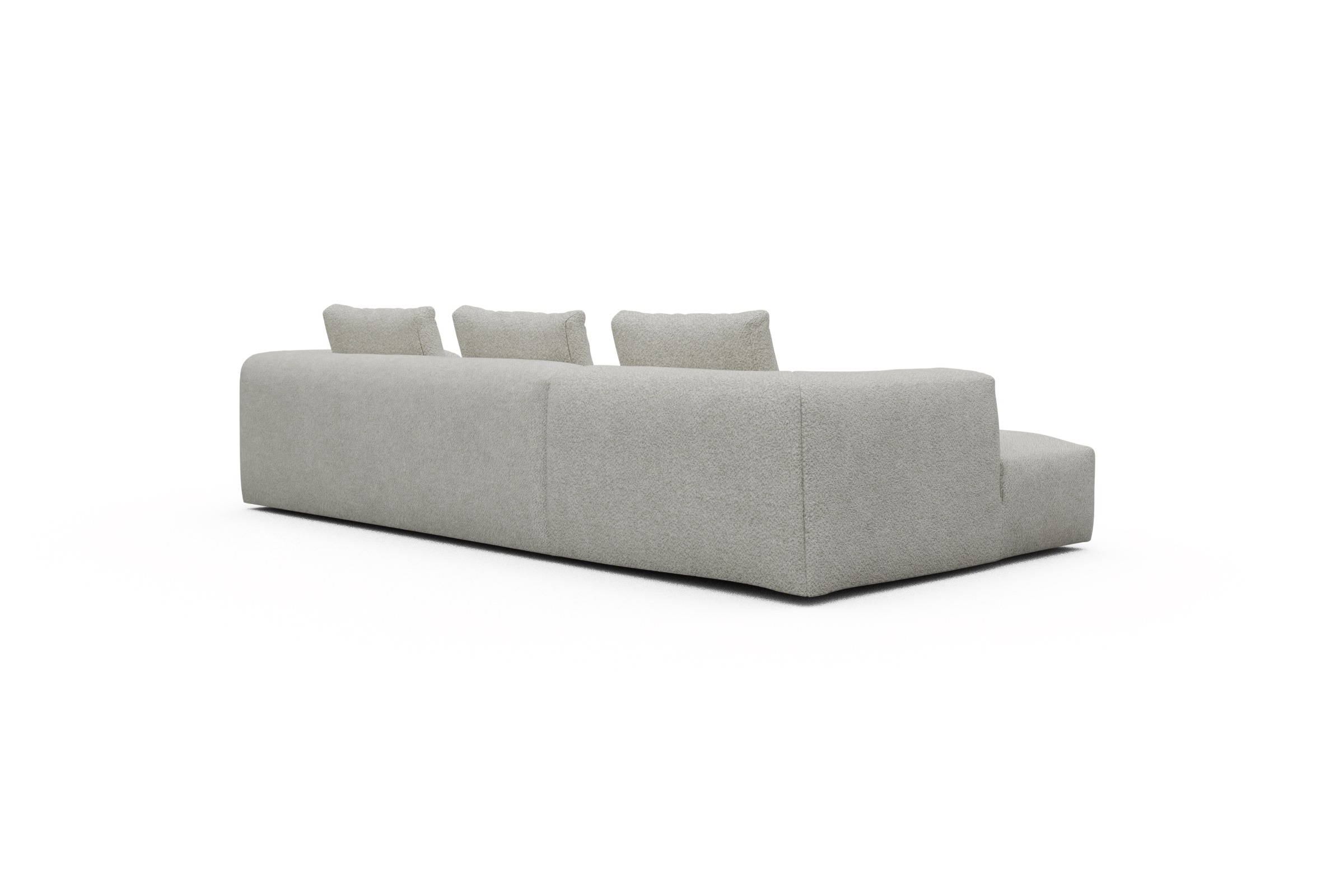 Ecksofa Fred Chaiselongue links mit 2,5-Sitzer Vanora-Warm-Sand