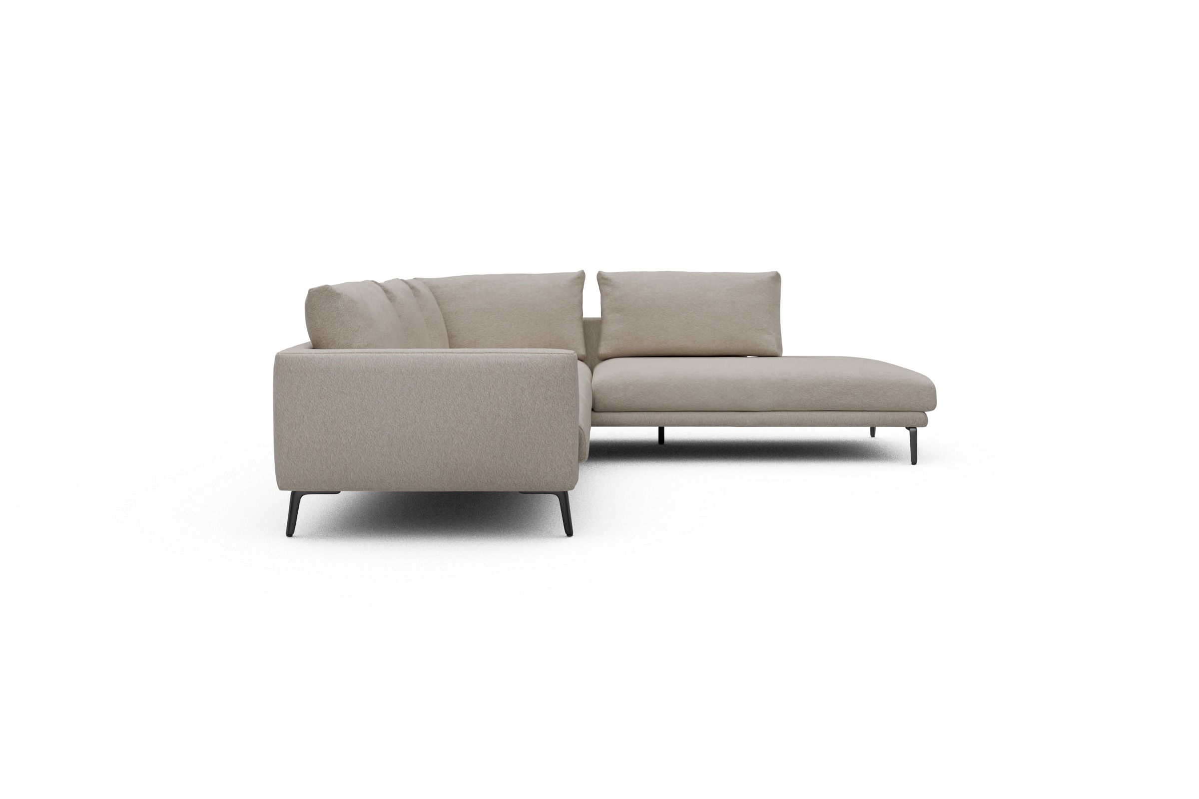 Ecksofa Karl Relax-Ecke rechts mit 2,5-Sitzer Aivi-Lace-Beige