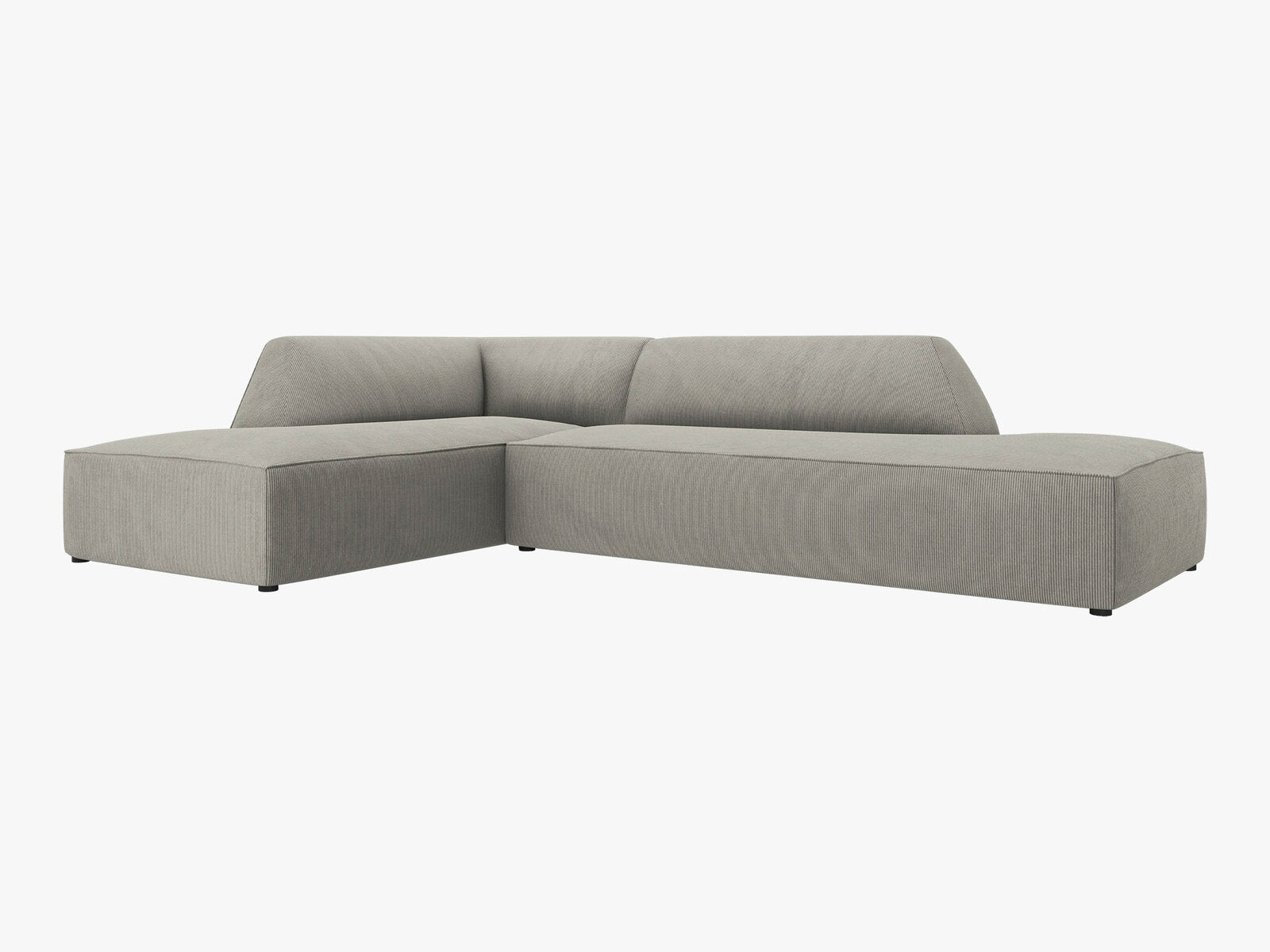 Micadoni Ecksofa Ruby 4-Sitzer Links Kord Scala Hellgrau