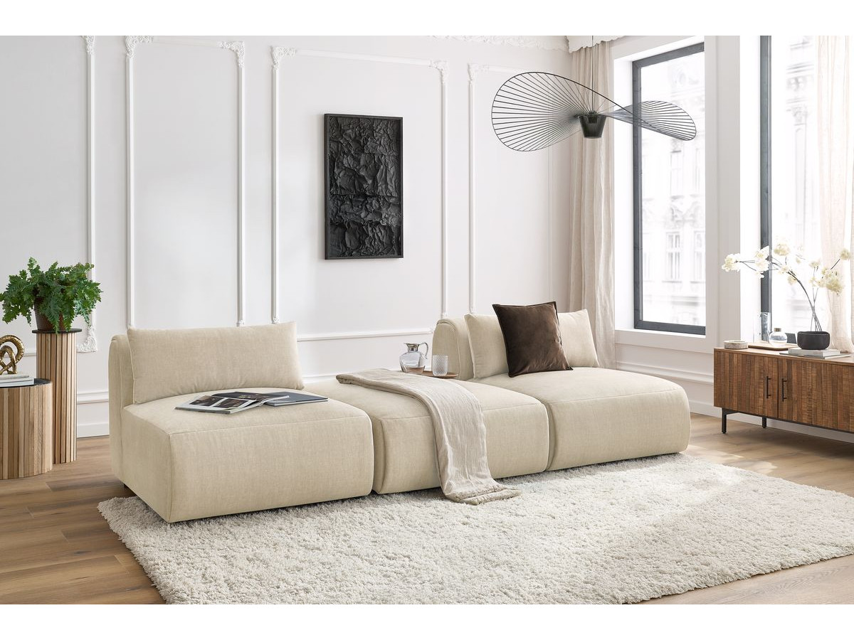 Bobochic Jeanne Sofa 3-Sitzer Samt Beige