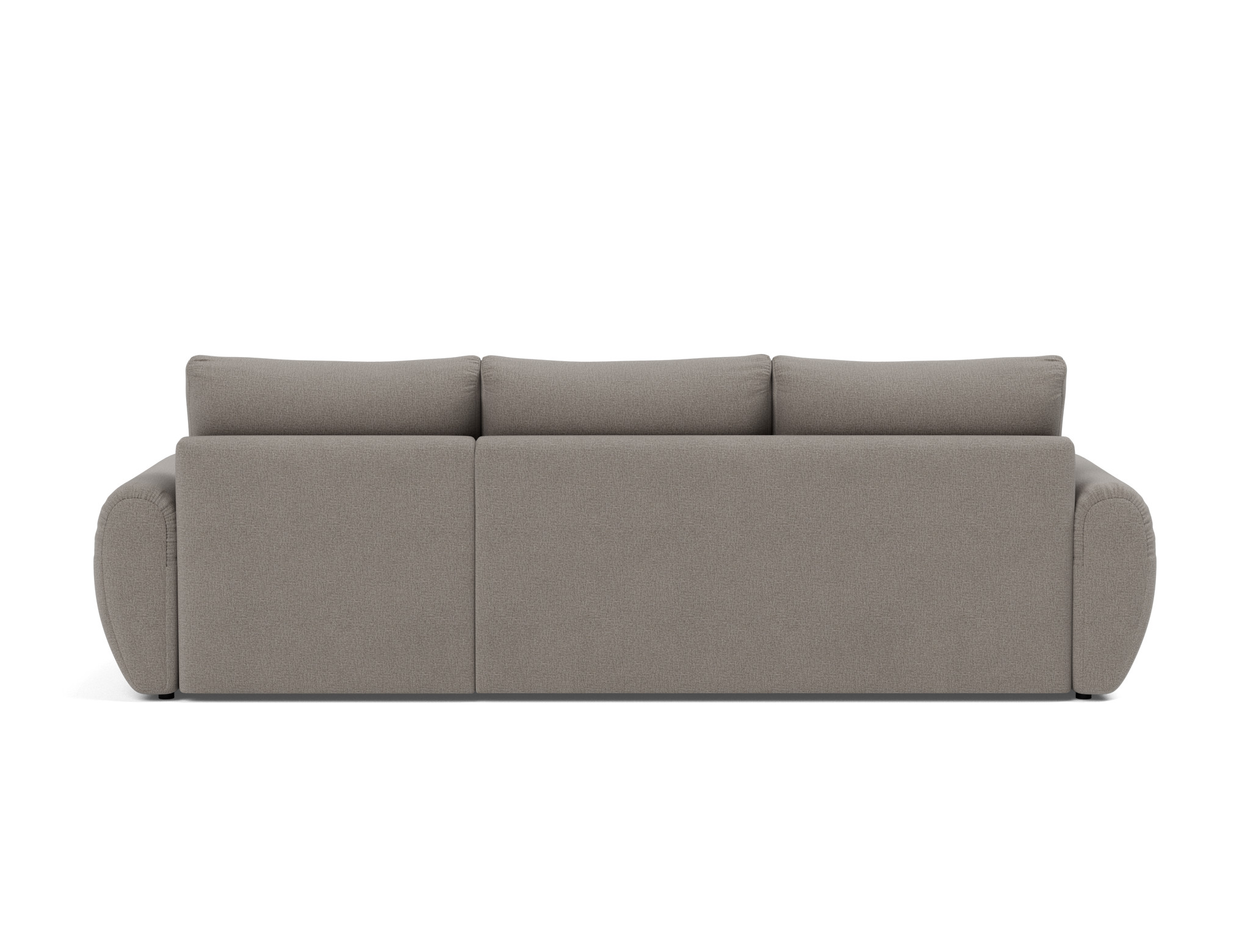 Schlafsofa Norum mit Chaiselongue und Curve-Armlehnen Flachgewebe Mixed Dance 521-Grey