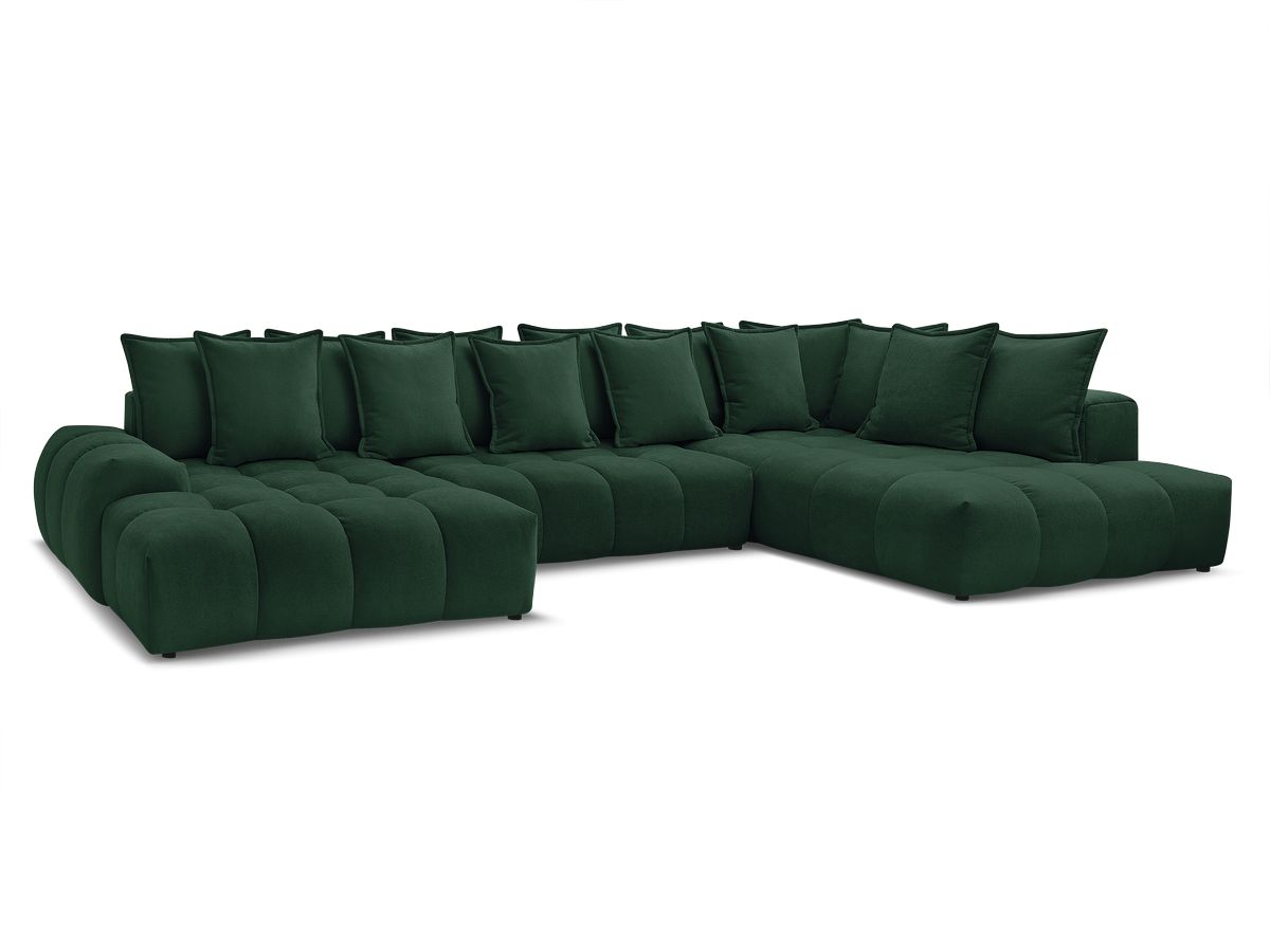 Bobochic Everest Wohnlandschaft, 14 Kissen Strukturstoff Grün Ecke links