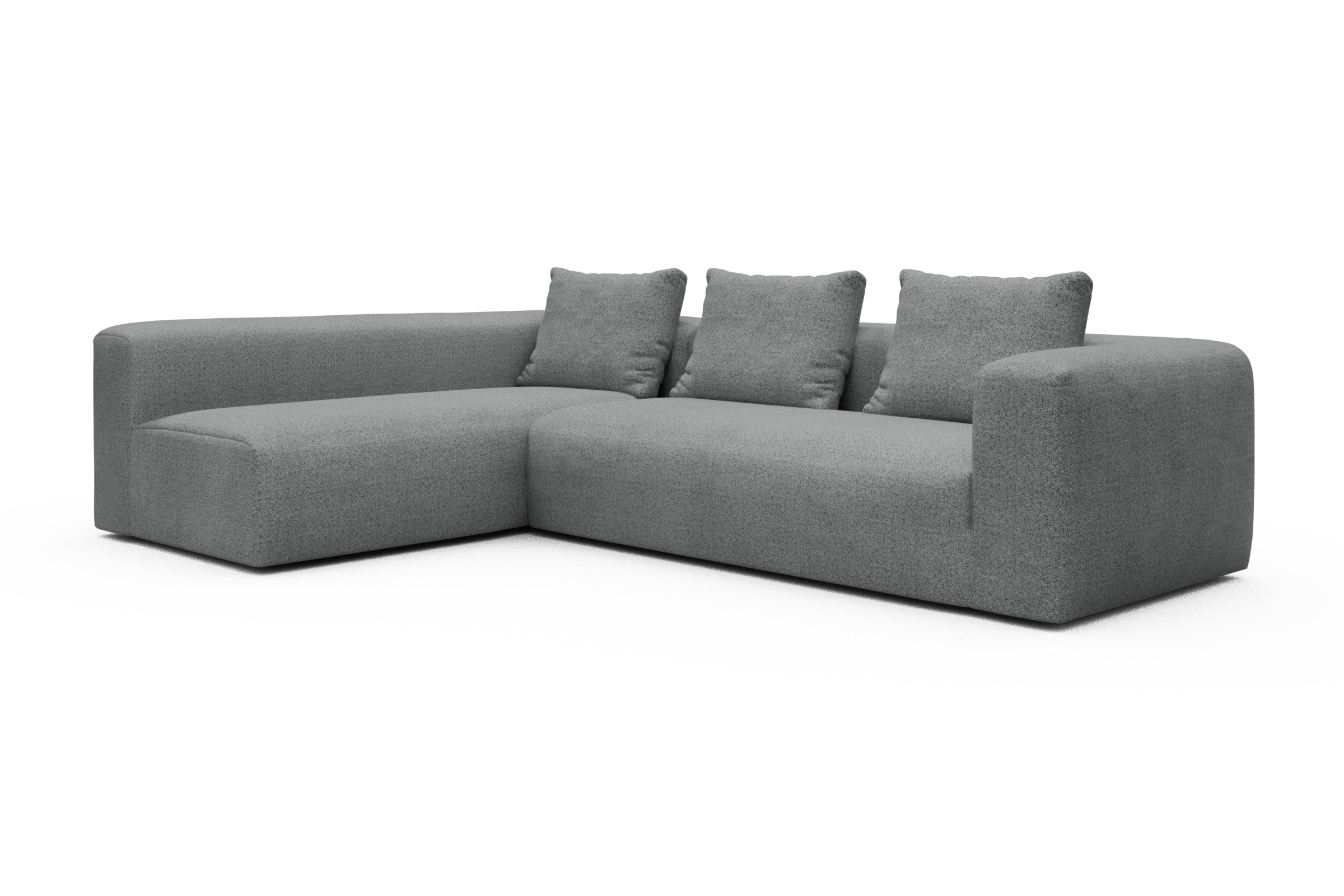 Ecksofa Fred 2x 2,5-Sitzer links offen Aivi-Gravet-Grey