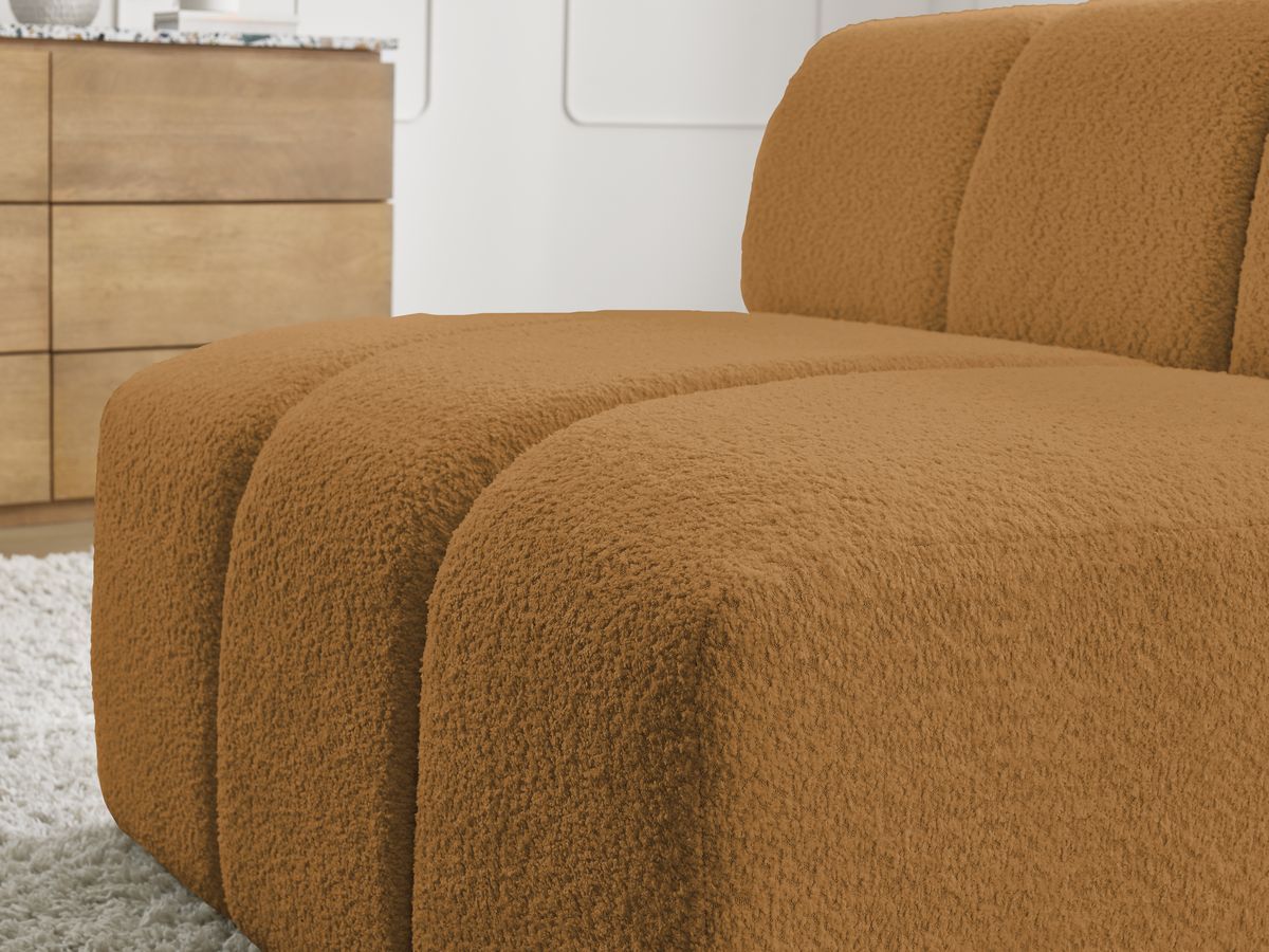 Bobochic Annecy Sofamodul 1-Sitzer Bouclé-Stoff Gelb