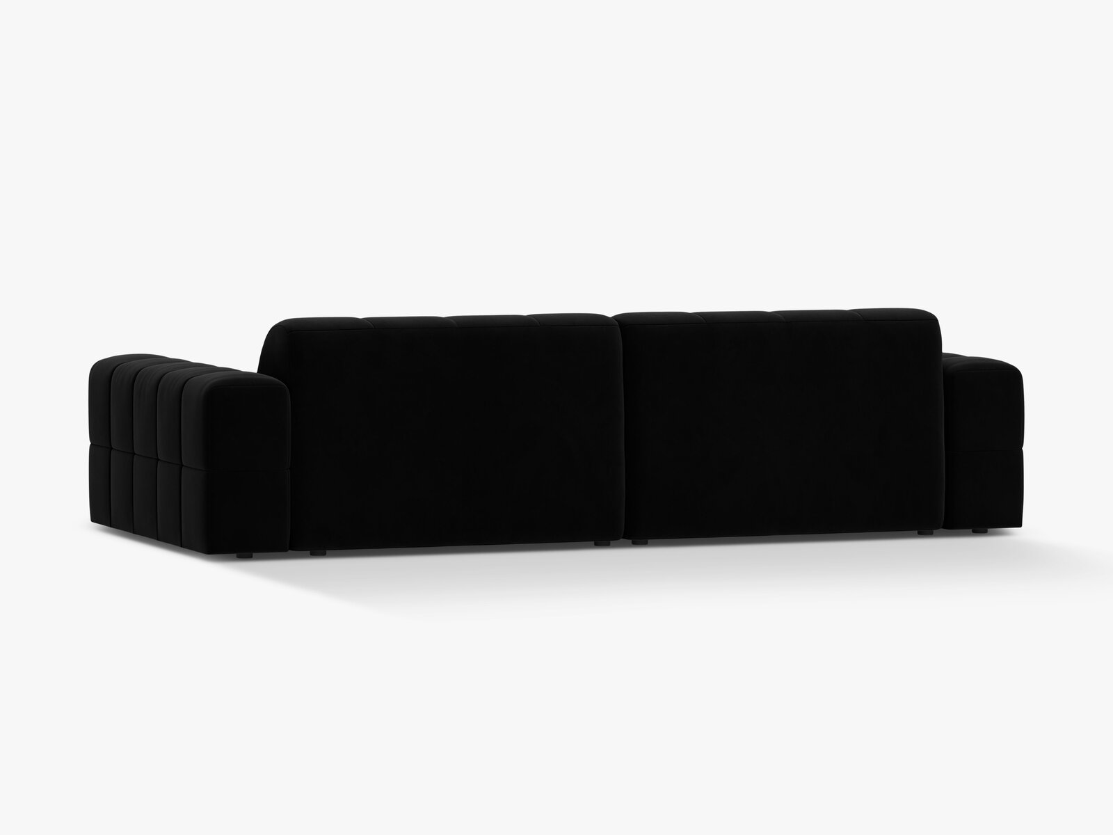Micadoni Sofa Jennifer 4-Sitzer Samt Bluvel Schwarz
