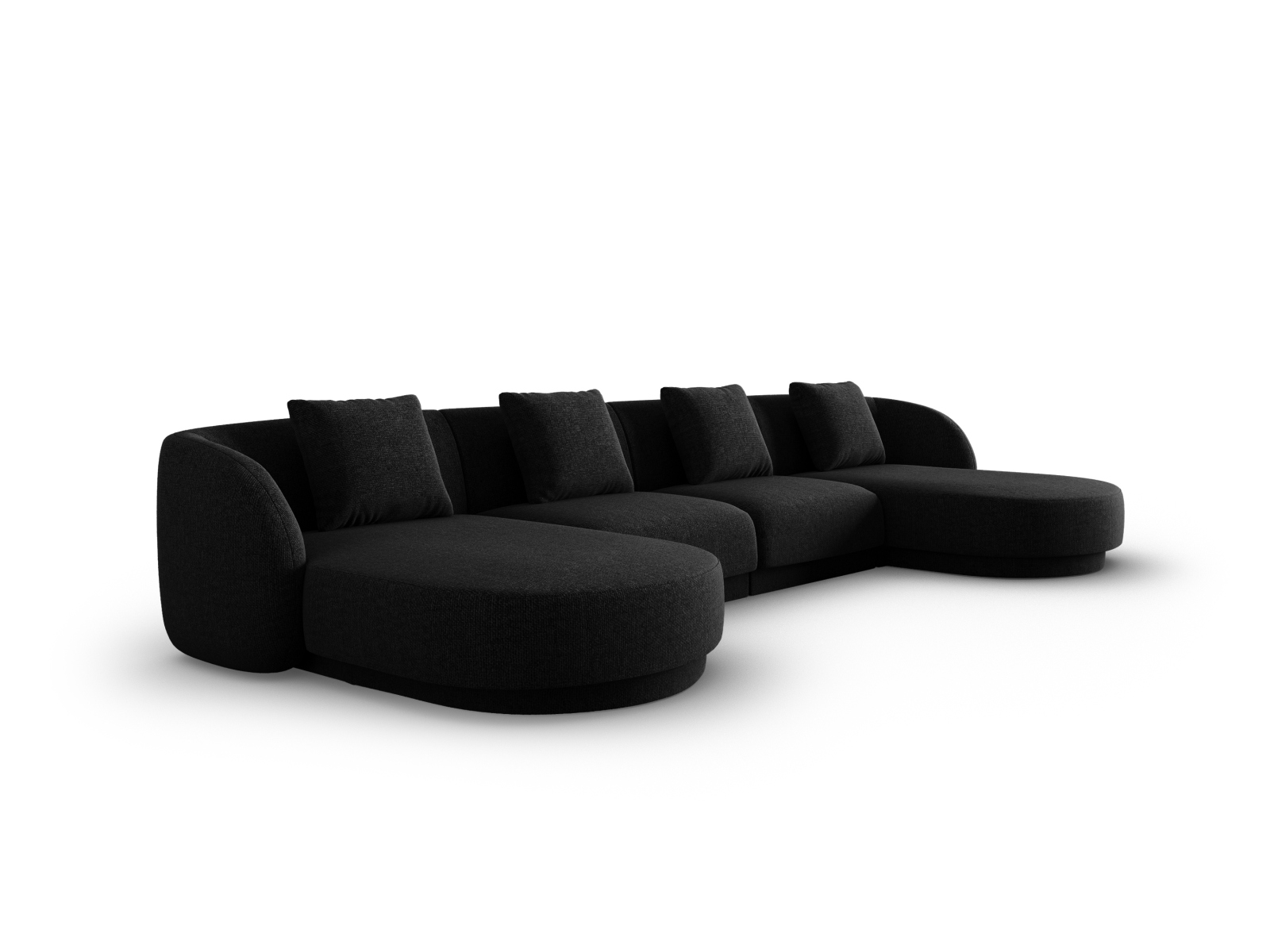 Cosmopolitan Design Panoramasofa Tulum 5-Sitzer Chenille Eden Anthrazit