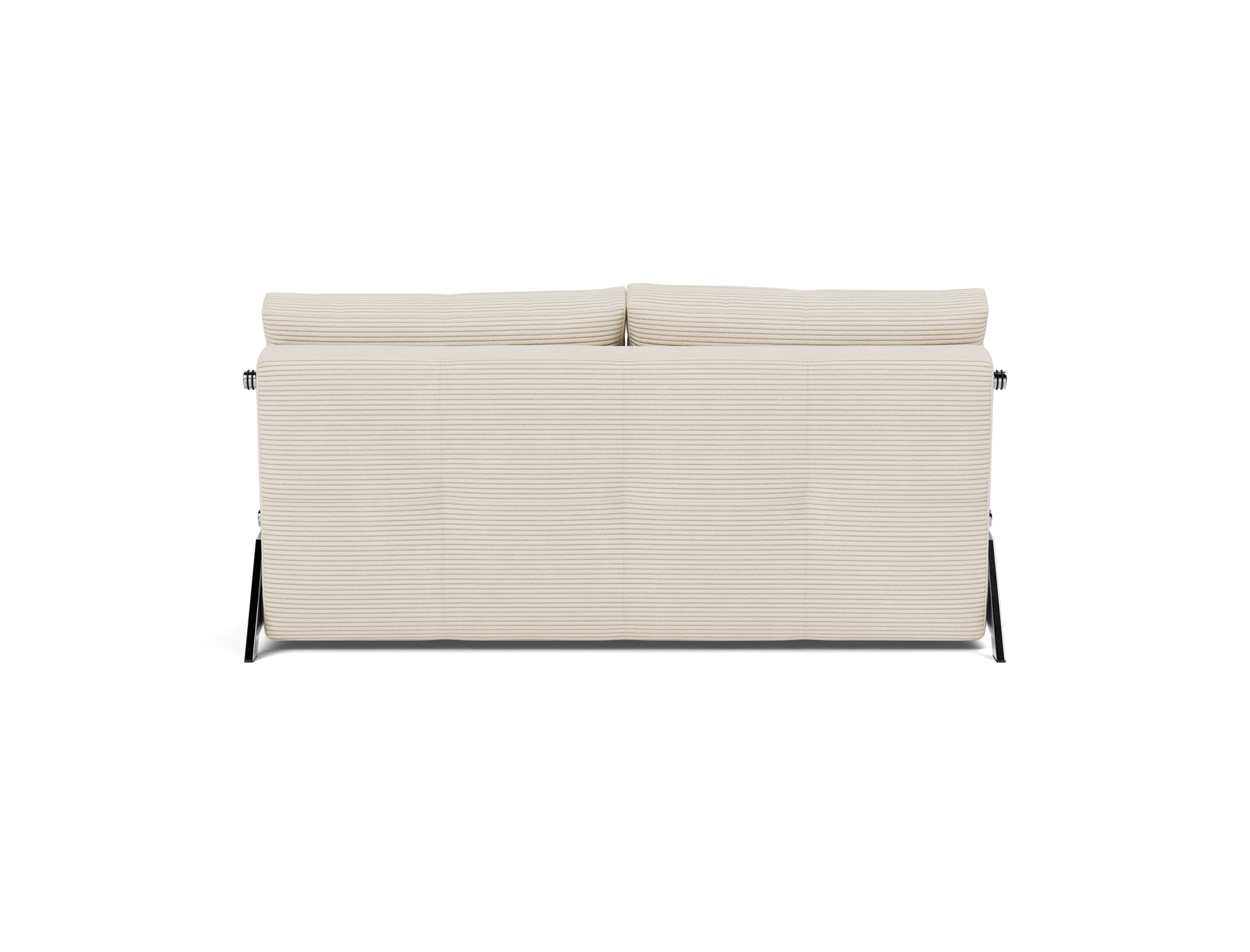 Schlafsofa Cubed 160 Kord Corduroy 594-Ivory Beine Chrom