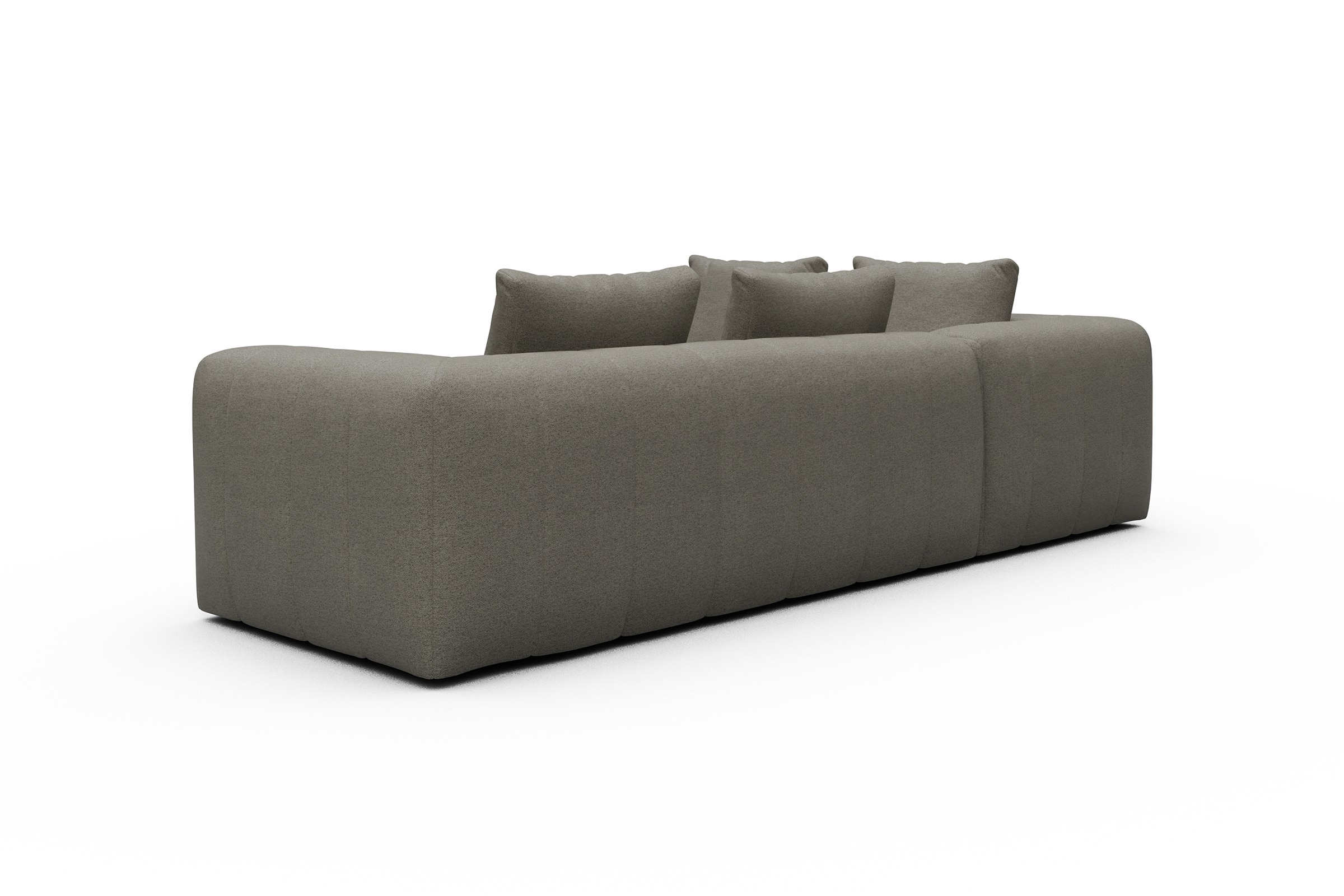 Ecksofa Hugo 2x 2,5-Sitzer Armlehne rechts Denari-Warm-Grey