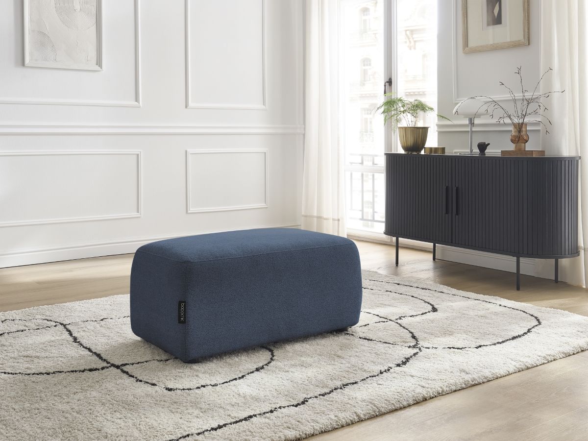 Bobochic Atilla Pouf Melange-Stoff Blau