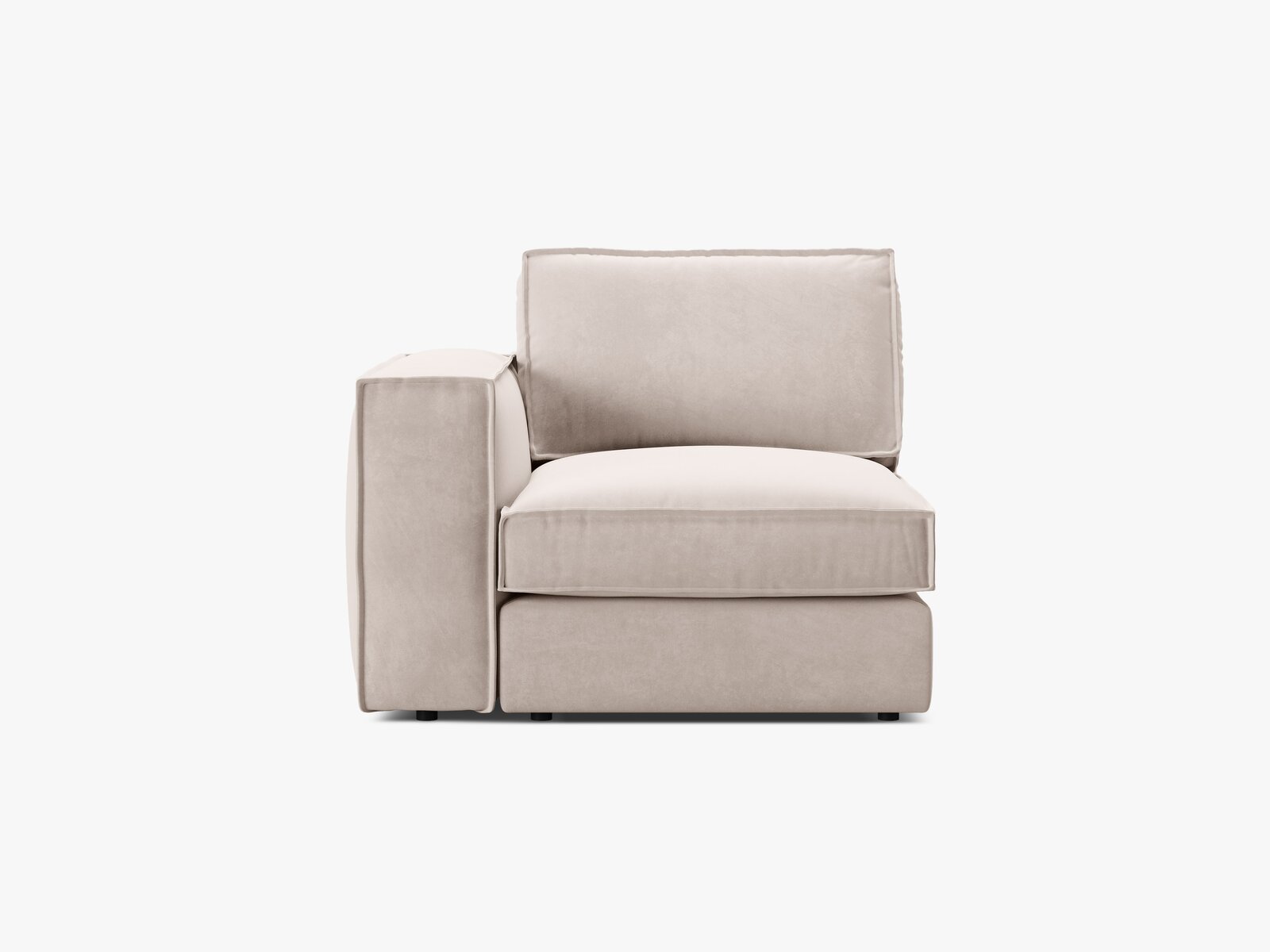 Micadoni Eckmodul mit Armlehne Pola Links Samt Salvador Beige