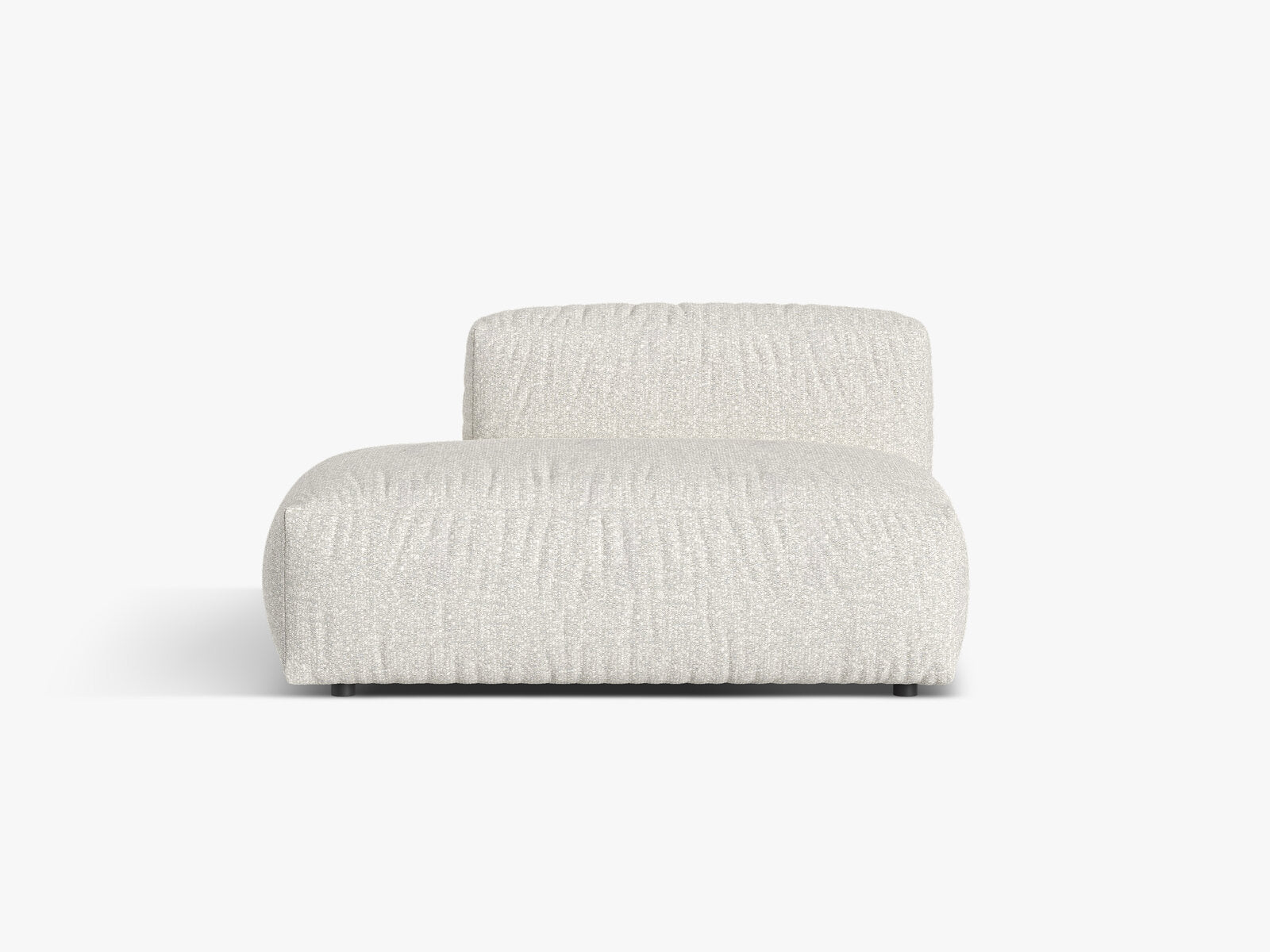 Micadoni Ecksofa-Modul Martina 1-Sitzer Links Boucle Monet Grau Beige Melange