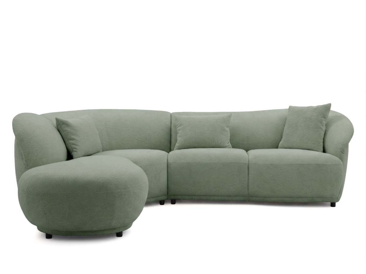 Bobochic Nora Ecksofa Chenille Grün Ecke links