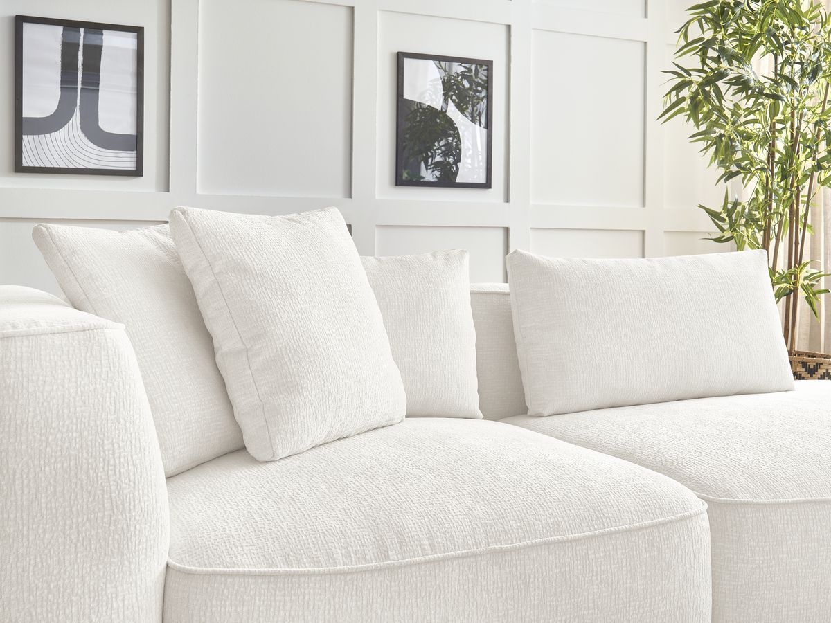 Bobochic Leopold Sofa 3-Sitzer Strukturstoff Weiß Armlehne links