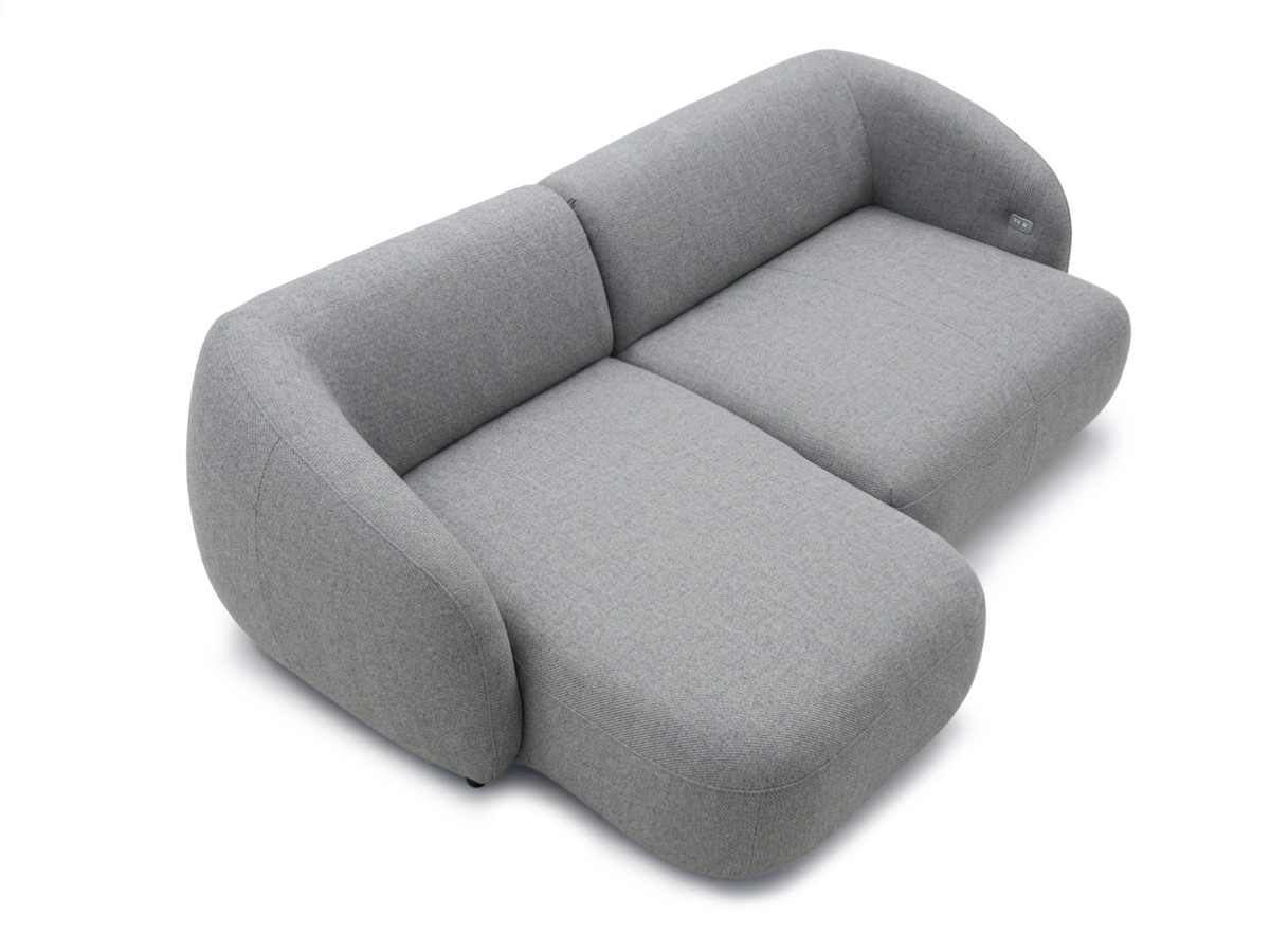 Bobochic Halo Ecksofa mit Schlaffunktion Stoff Grau Ecke links