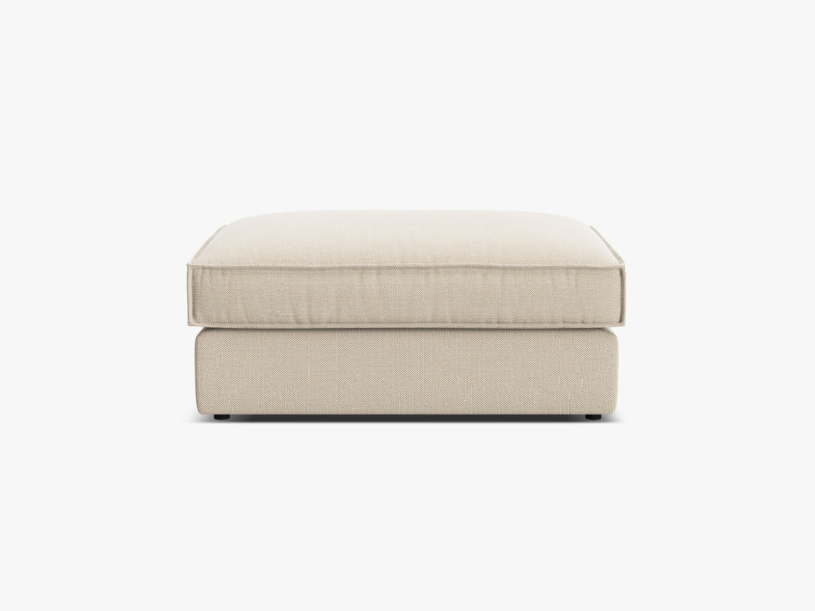 Micadoni Hocker Pola große Version Strukturierter Stoff Babel Beige