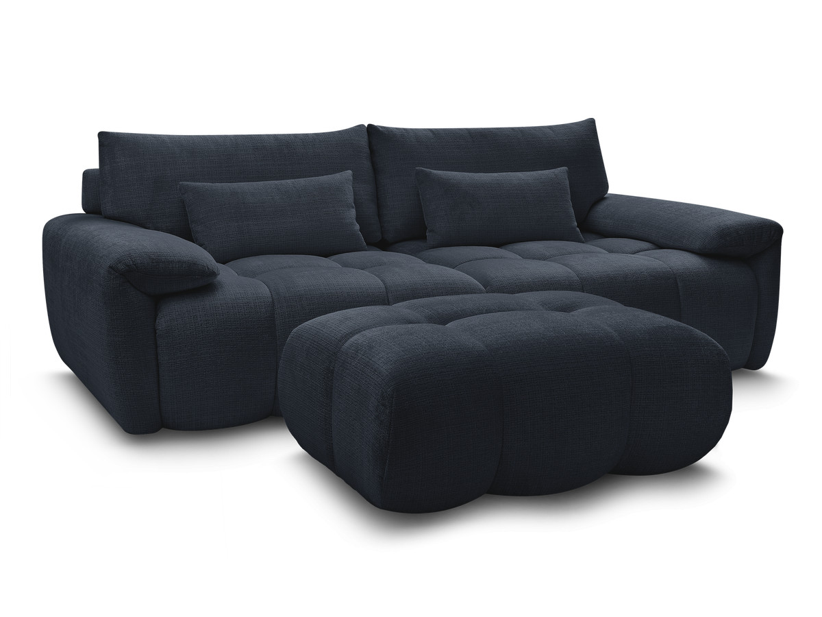 Bobochic Ivane Sofa 4-Sitzer Strukturstoff Dunkelblau