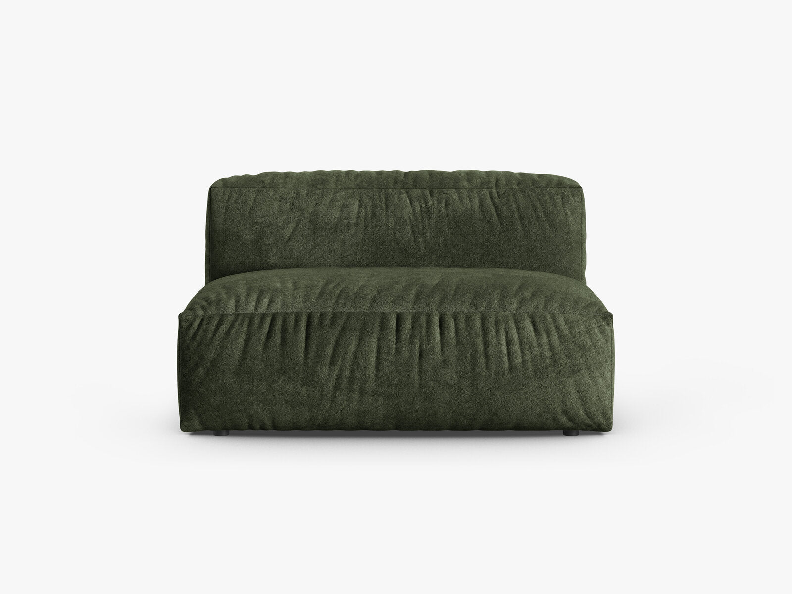 Micadoni Mittelmodul Martina 1-Sitzer Groß 90cm Sitztiefe Samt Vogue Grün