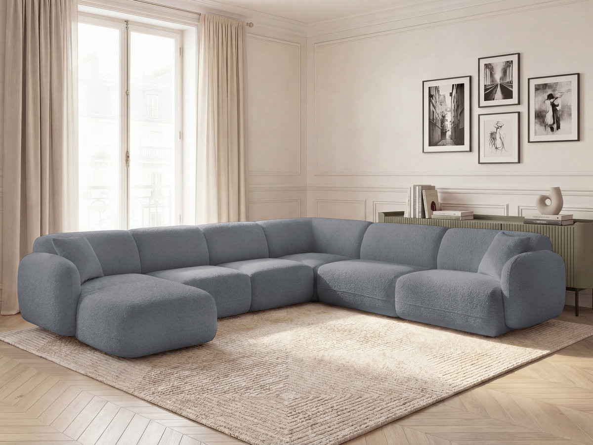 Bobochic Anda Wohnlandschaft Chenille Grau Ecke rechts